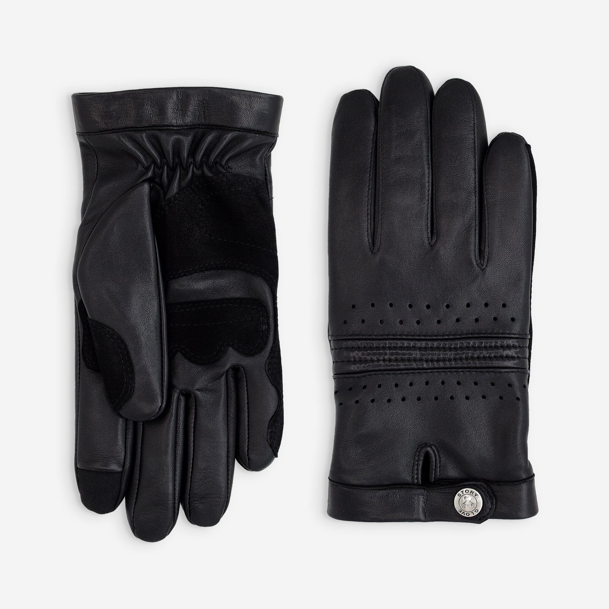 Gants cuir vélo/e-trottinette homme-Tactile-60015M Glove Story NOIR S