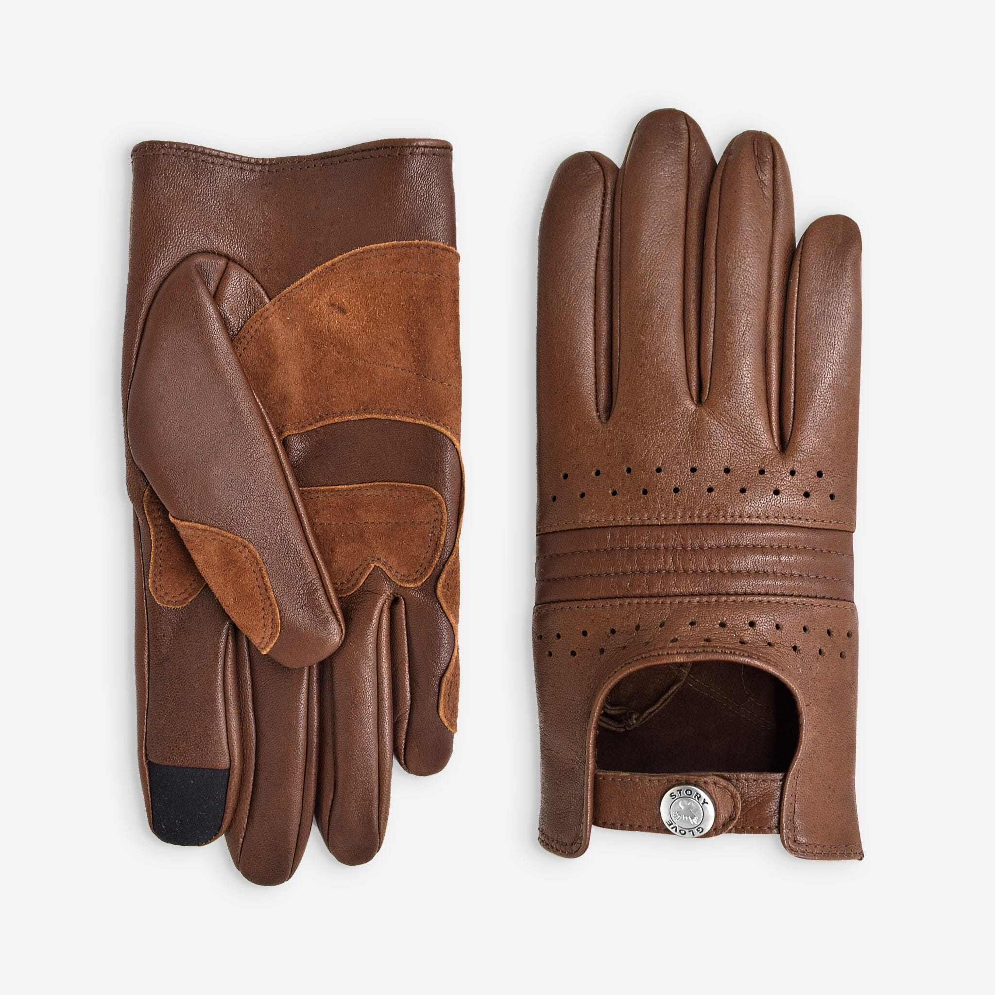 Gants cuir vélo/e-trottinette homme-Tactile-60016M Glove Story CORK S