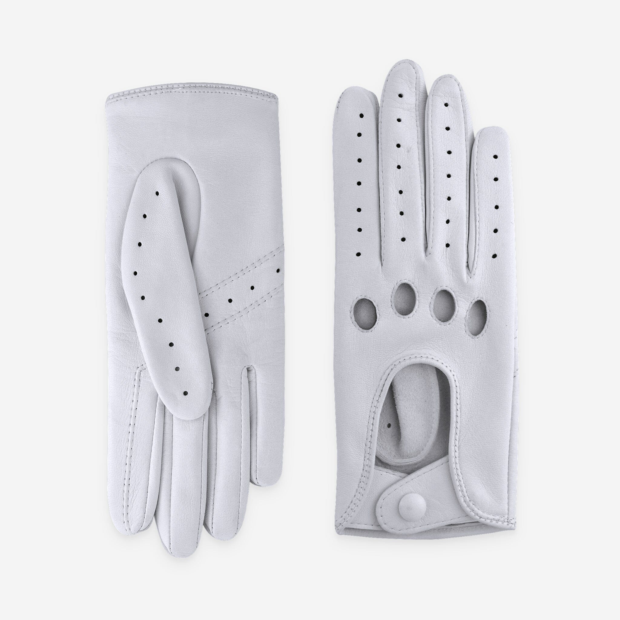 Gants de conduite cuir agneau-non doublé-21090NF Gant Glove Story Blanc 6.5