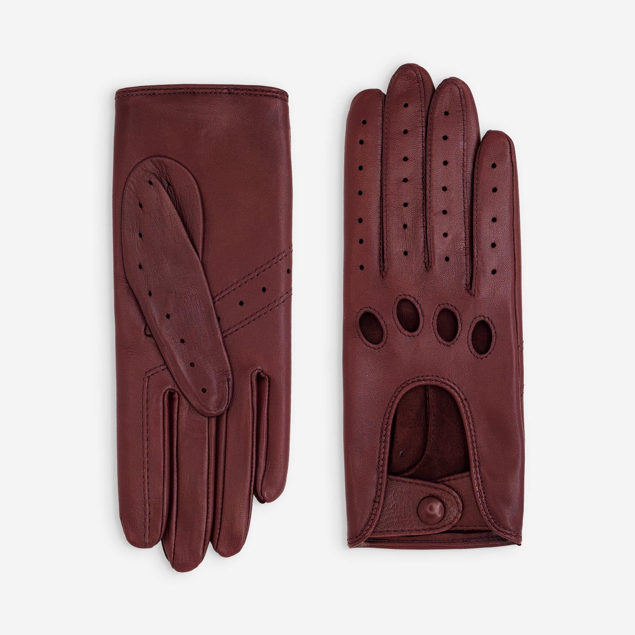 Gants de conduite cuir agneau-non doublé-21090NF Gant Glove Story Lie de vin 6.5