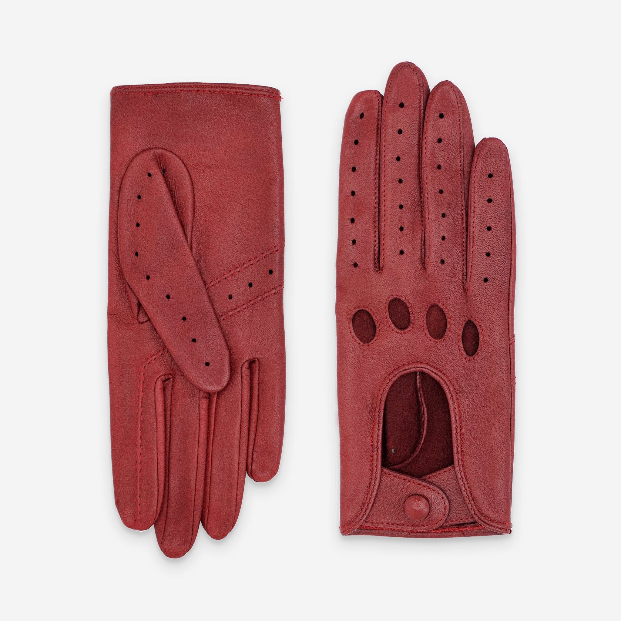 Gants de conduite cuir agneau-non doublé-21090NF Gant Glove Story Rouge 6.5