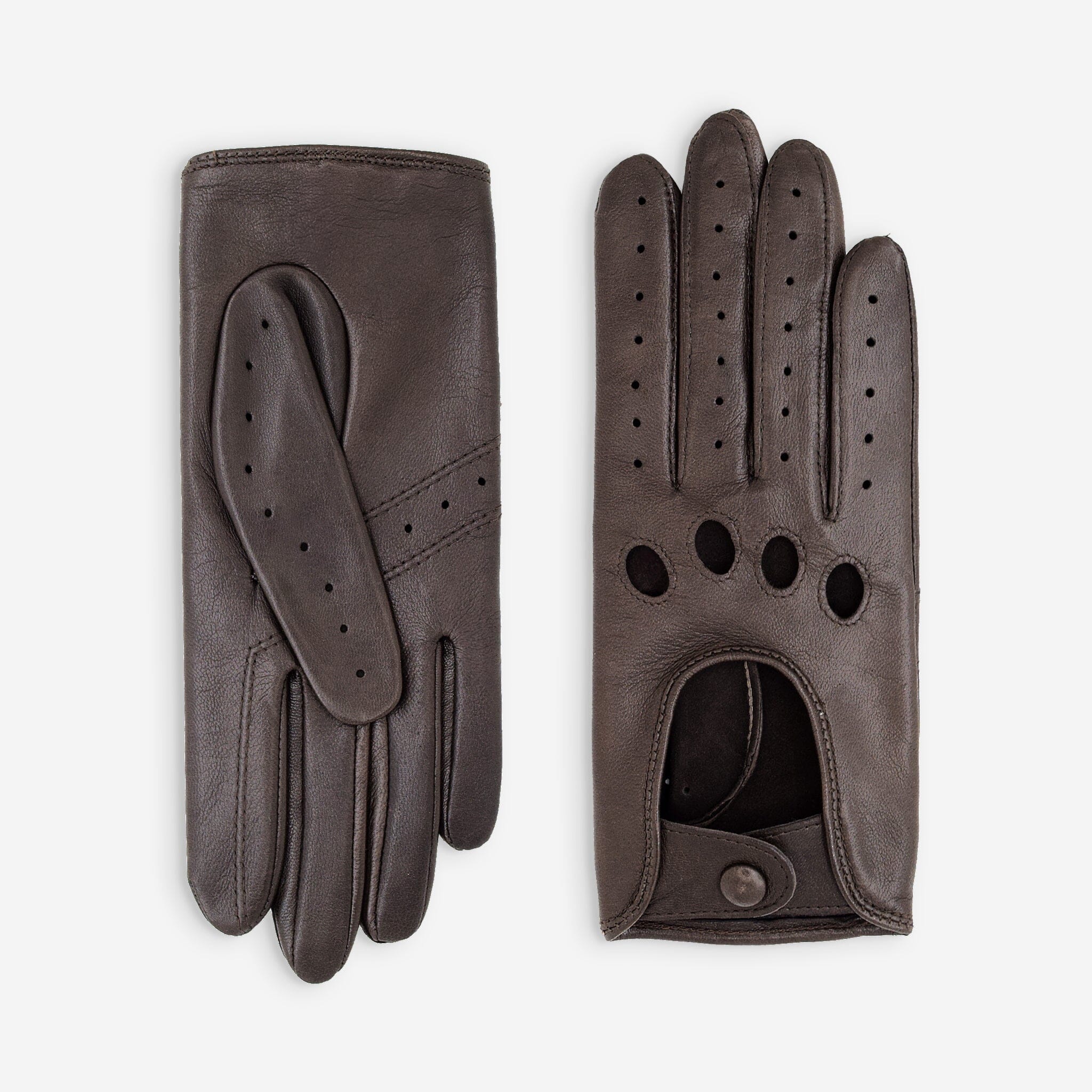 Gants de conduite cuir agneau-non doublé-21090NF Gants de conduite femme Glove Story Taupe 6.5