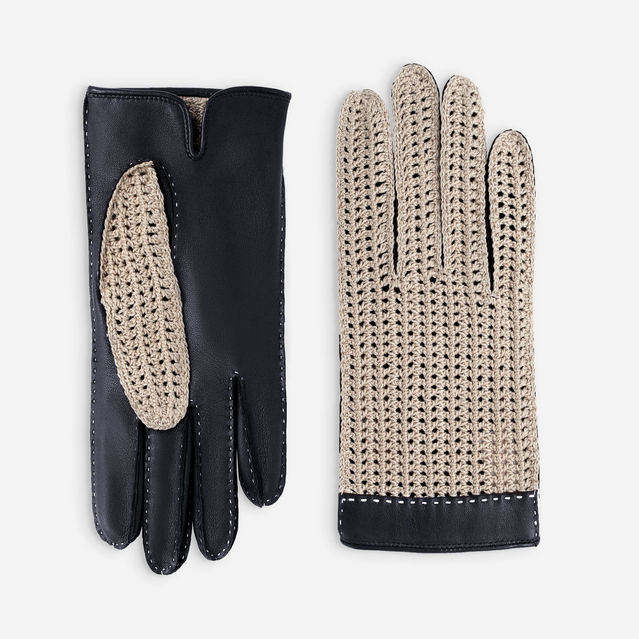 Gants de conduite cuir agneau-non doublé-21223NF Gants de conduite femme Glove Story Noir 6.5