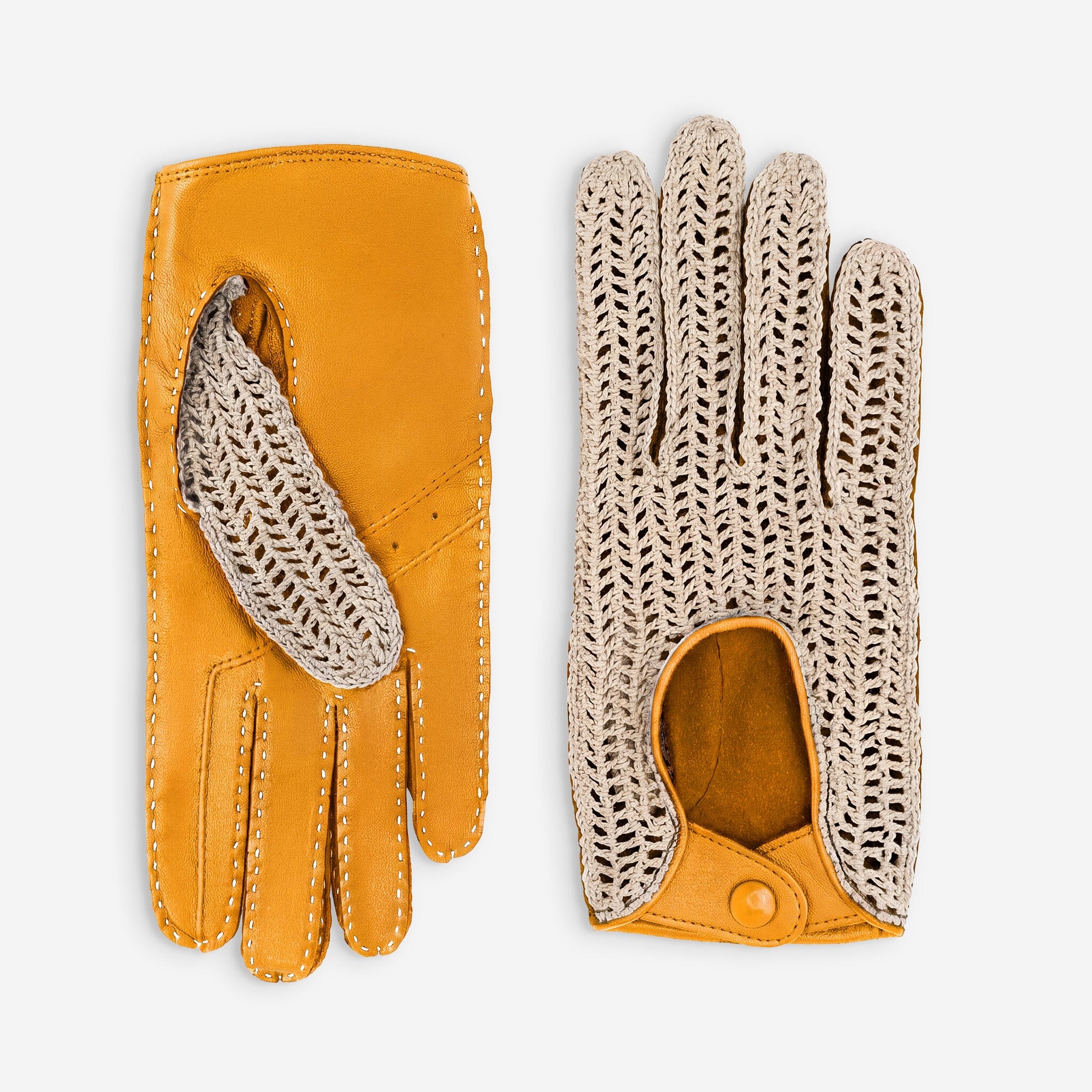 Gants de conduite cuir agneau-non doublé-21539NF Gants de conduite femme Glove Story Golden Yellow 6.5