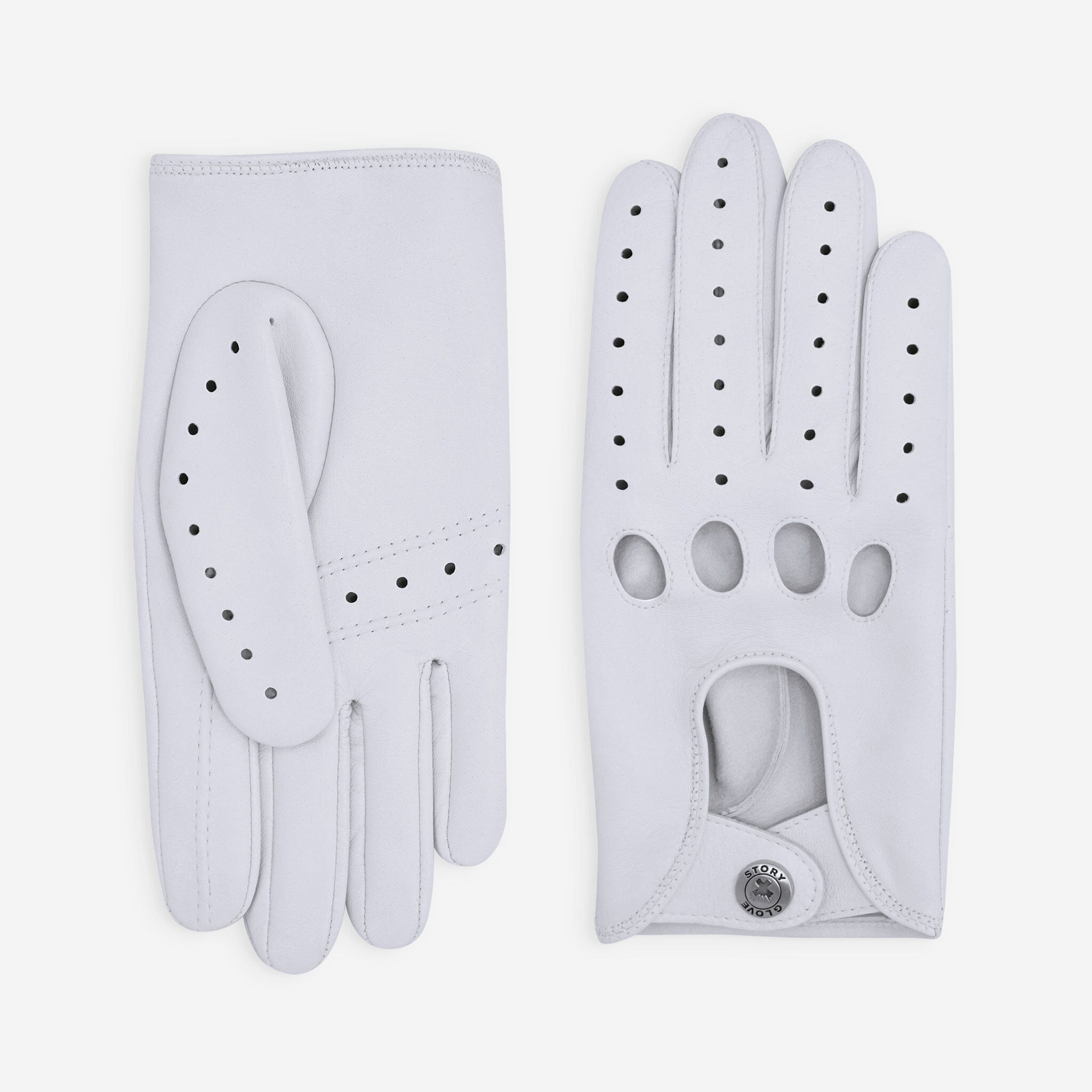 Gants de conduite cuir agneau-non doublé-22035NF Gant Glove Story Blanc 7.5