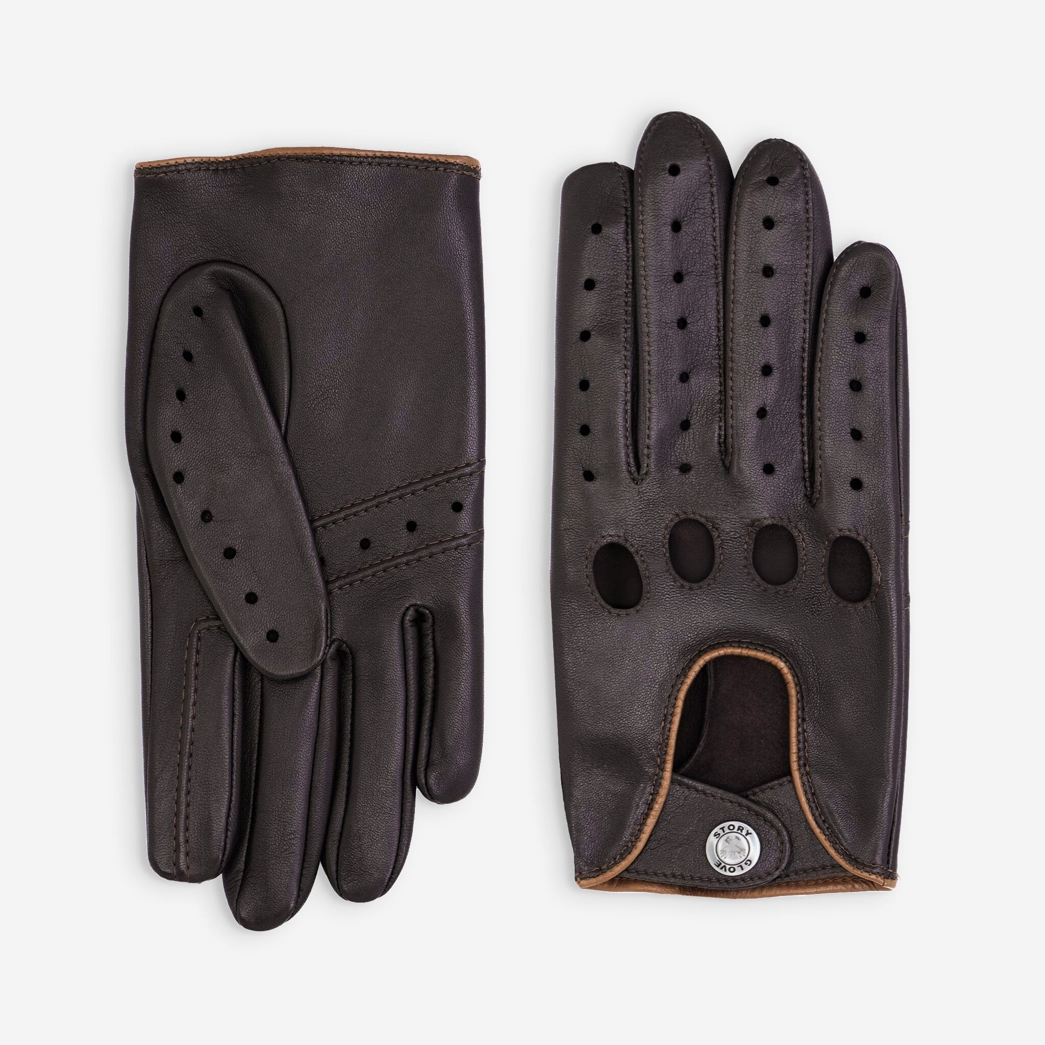 Gants de conduite cuir agneau-non doublé-22035NF Gant Glove Story Brun/Cork 7.5