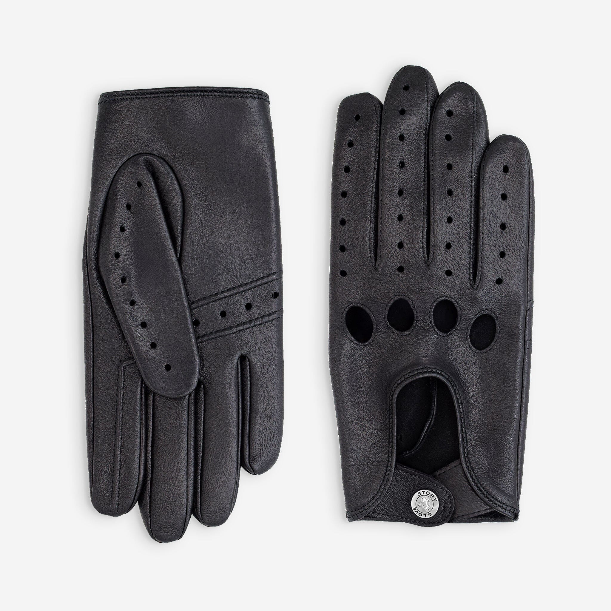Gants de conduite cuir agneau-non doublé-22035NF Gant Glove Story Noir 7