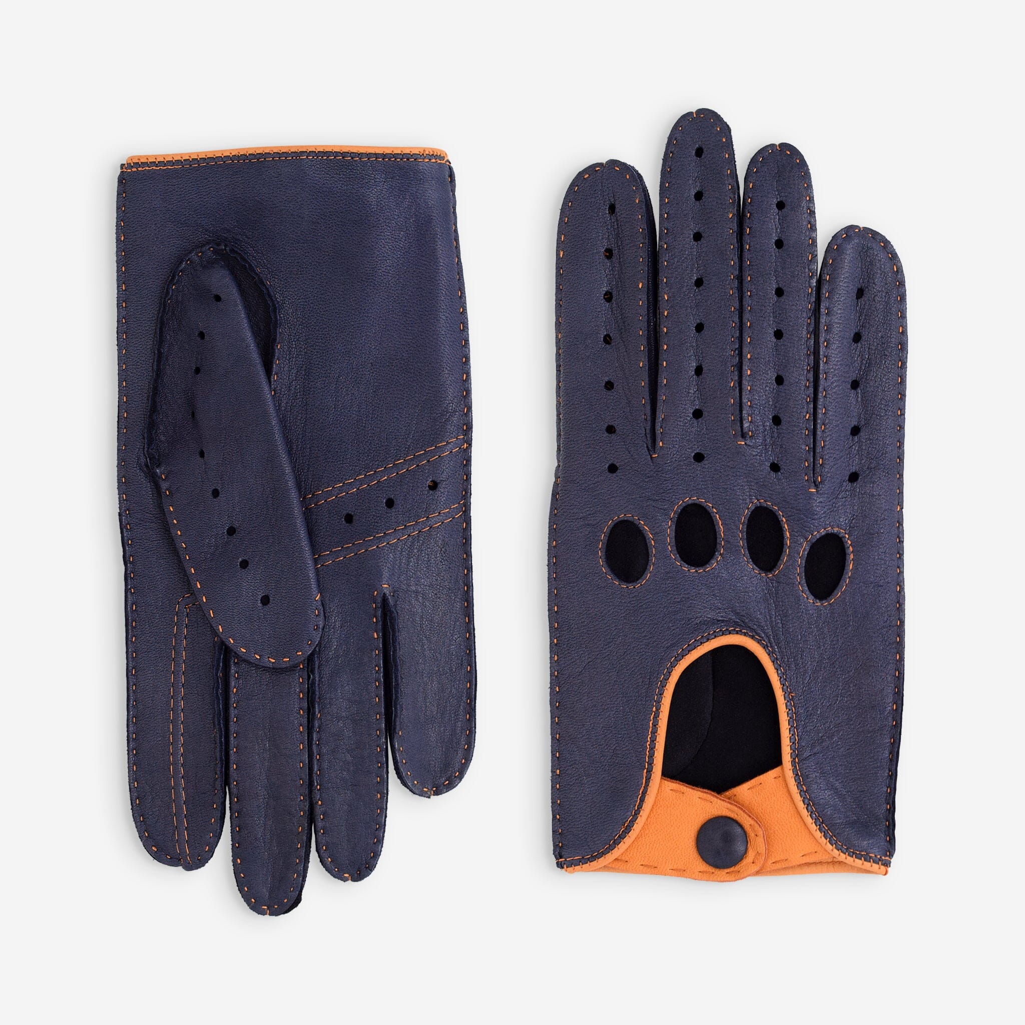 Gants de conduite cuir cerf-non doublé-22115NF Gant Glove Story Deep blue/Orange 8