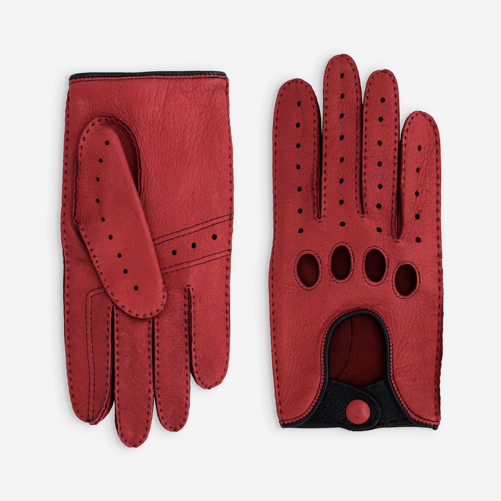 Gants de conduite cuir cerf-non doublé-22115NF Gant Glove Story Rouge/Noir 8