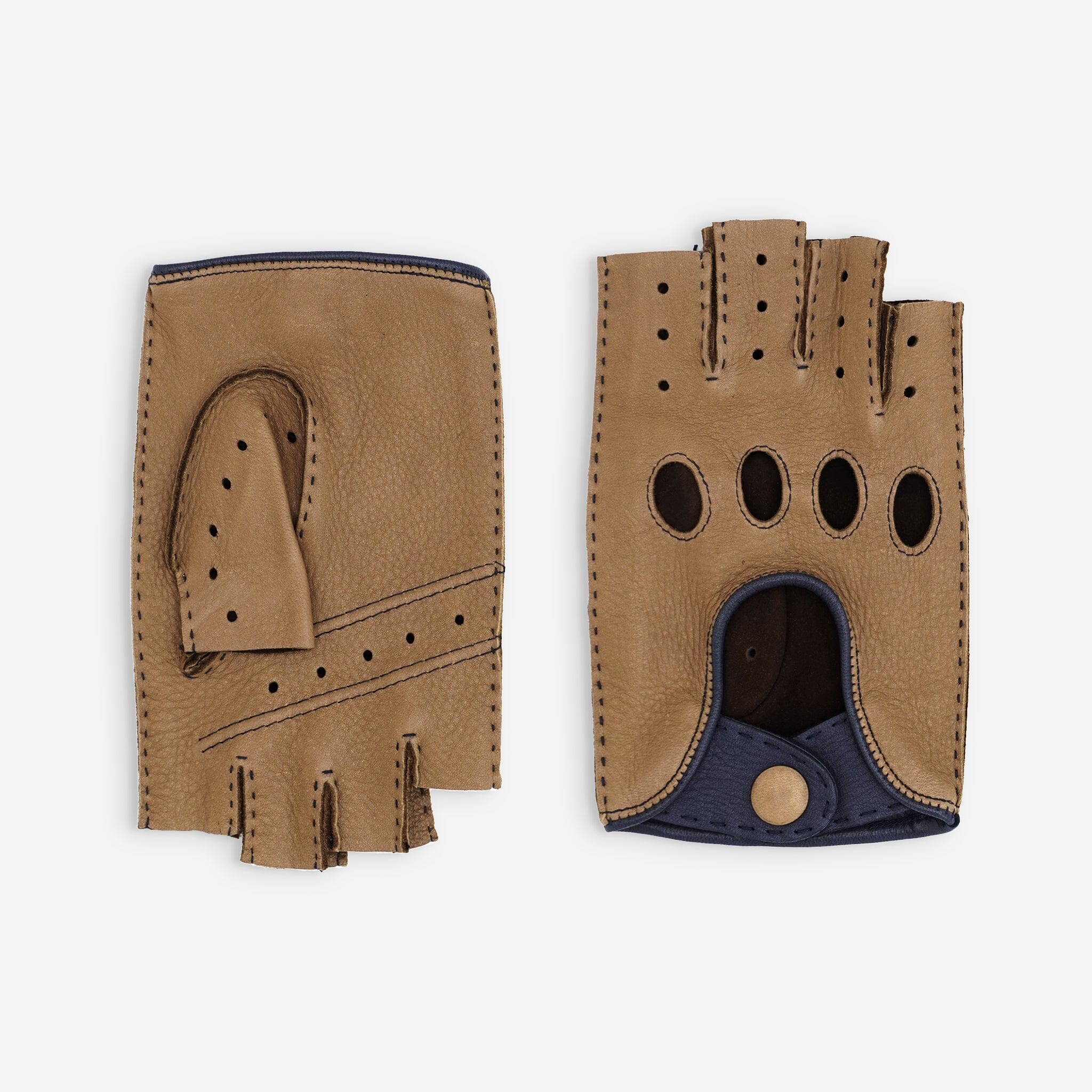Gants de conduite cuir cerf-non doublé-22116NF Gant Glove Story Cork/Deep blue 8