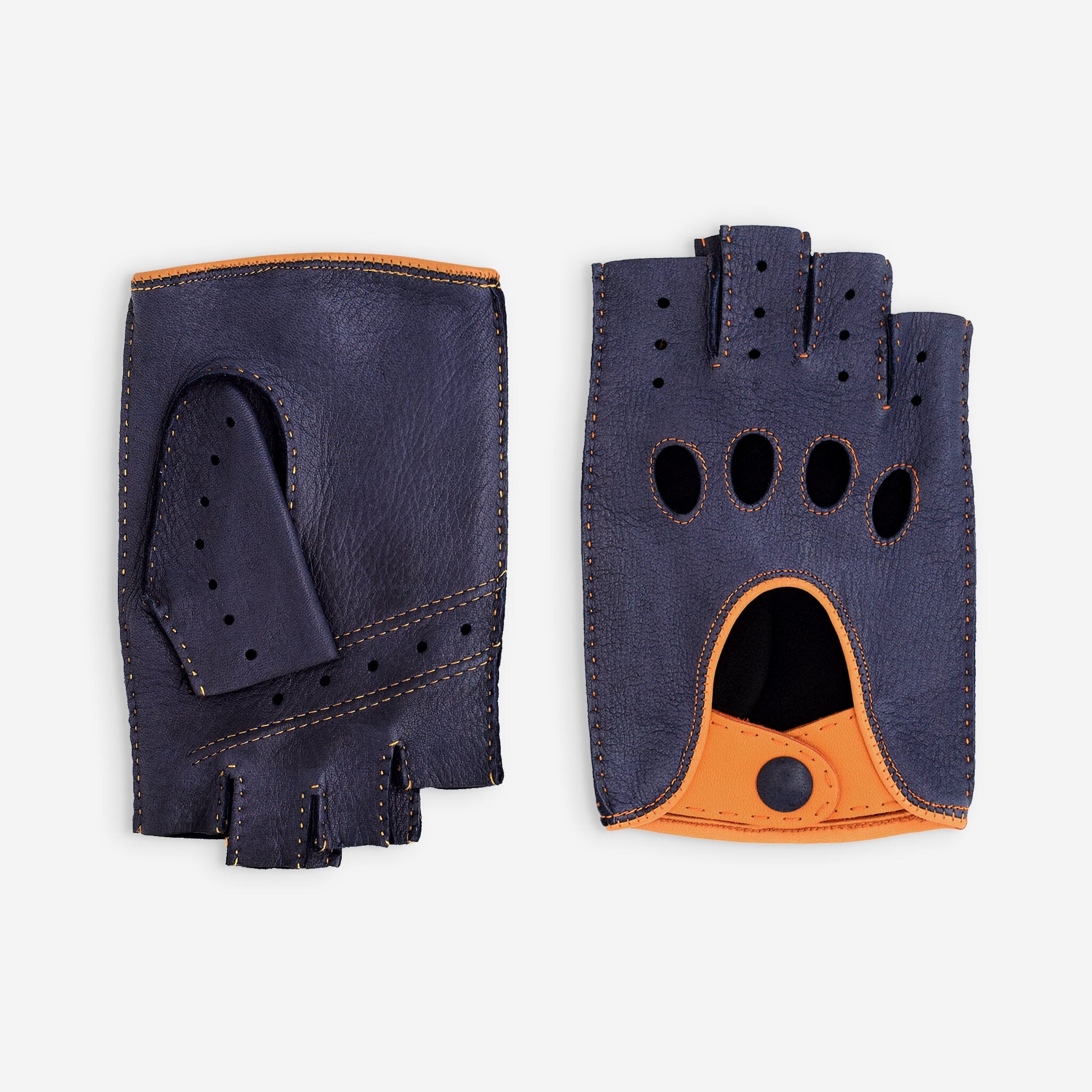 Gants de conduite cuir cerf-non doublé-22116NF Gant Glove Story Deep blue/Orange 8