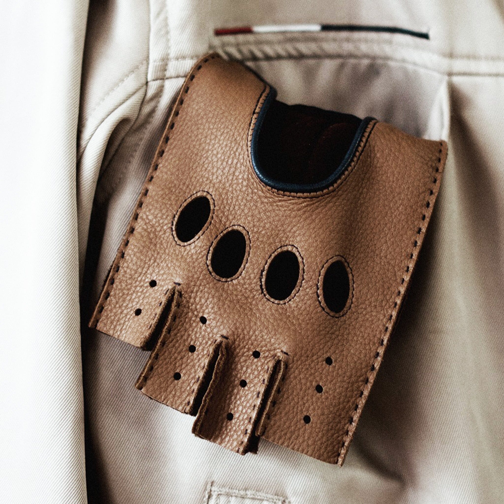 Gants de conduite cuir cerf-non doublé-22116NF Gants de conduite homme Glove Story