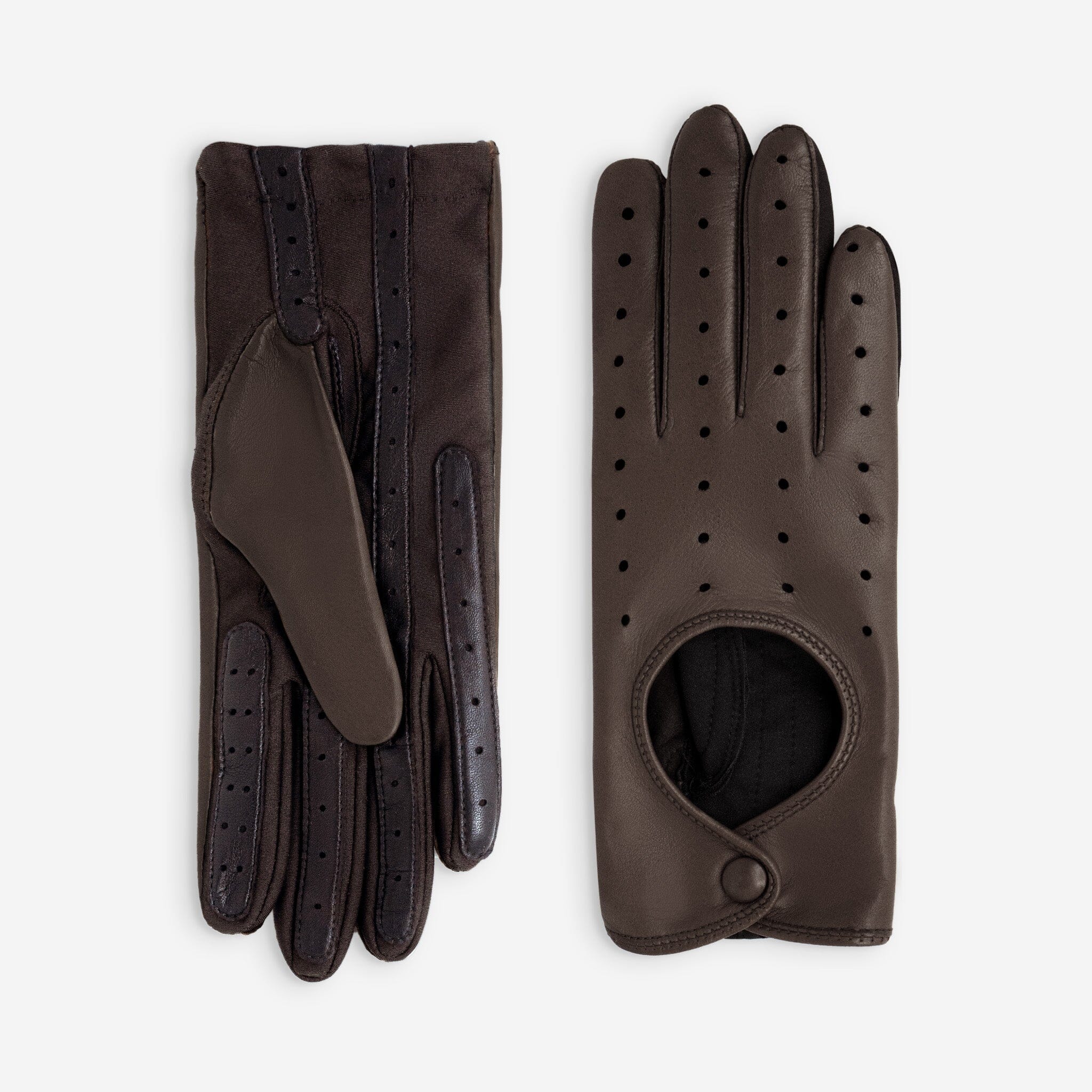 Gants de conduite cuir flexicuir-agneau-spandex-non doublé-11135NF Gants de conduite femme Glove Story Choco TU