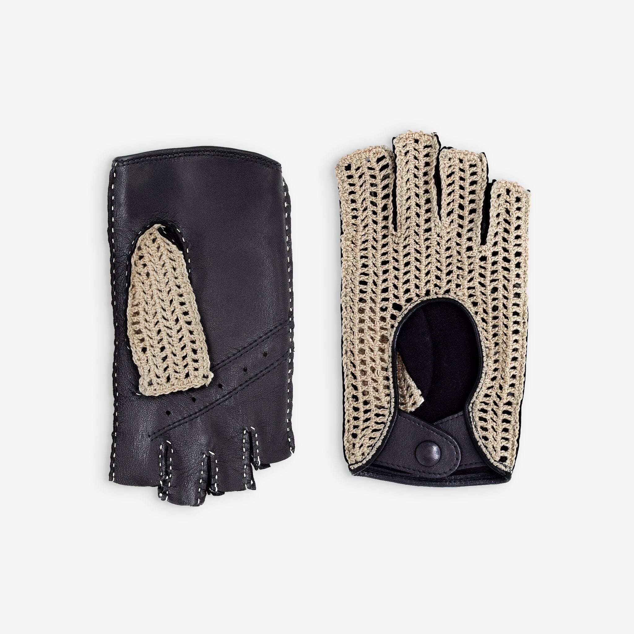Gants de conduite, mitaines-cuir agneau-non doublé-21124NF Gant Glove Story Noir 6.5