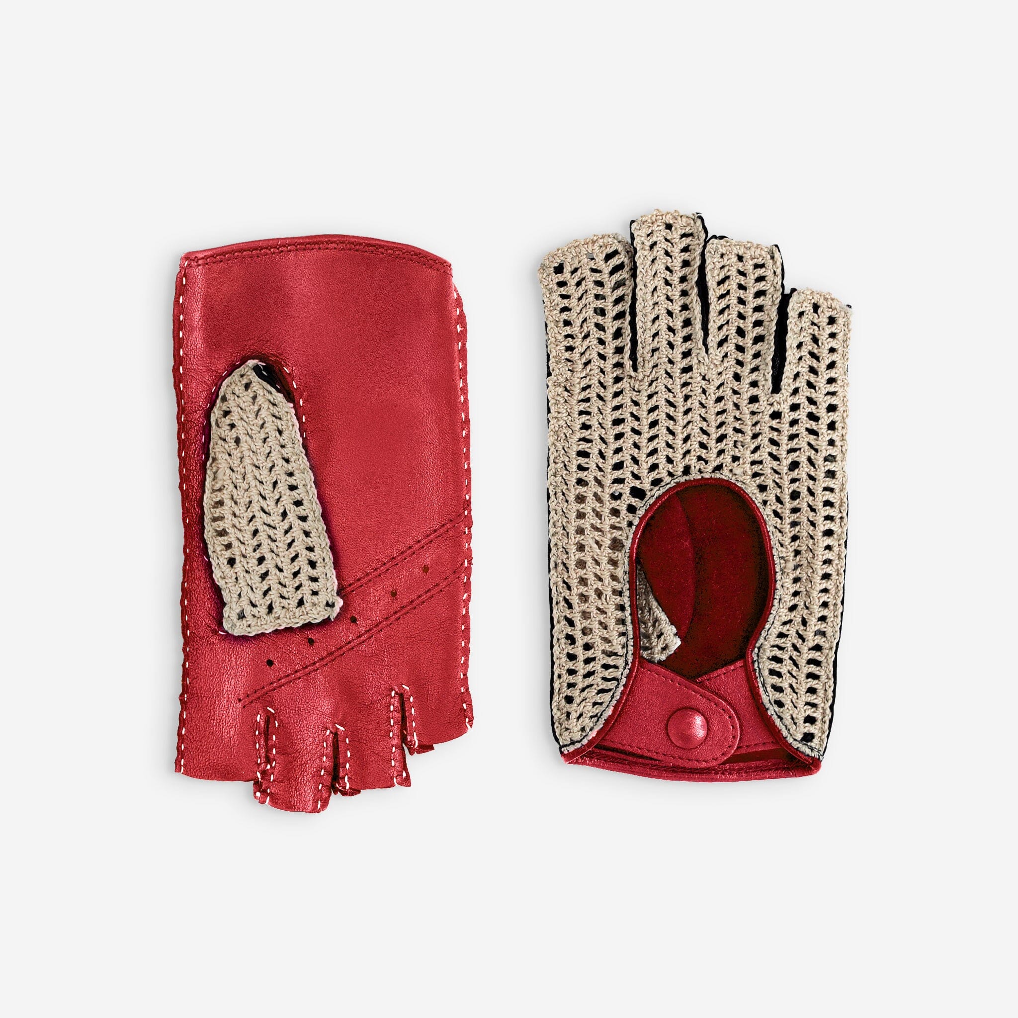 Gants de conduite, mitaines-cuir agneau-non doublé-21124NF Gants de conduite femme Glove Story Flame Scarlet 6.5