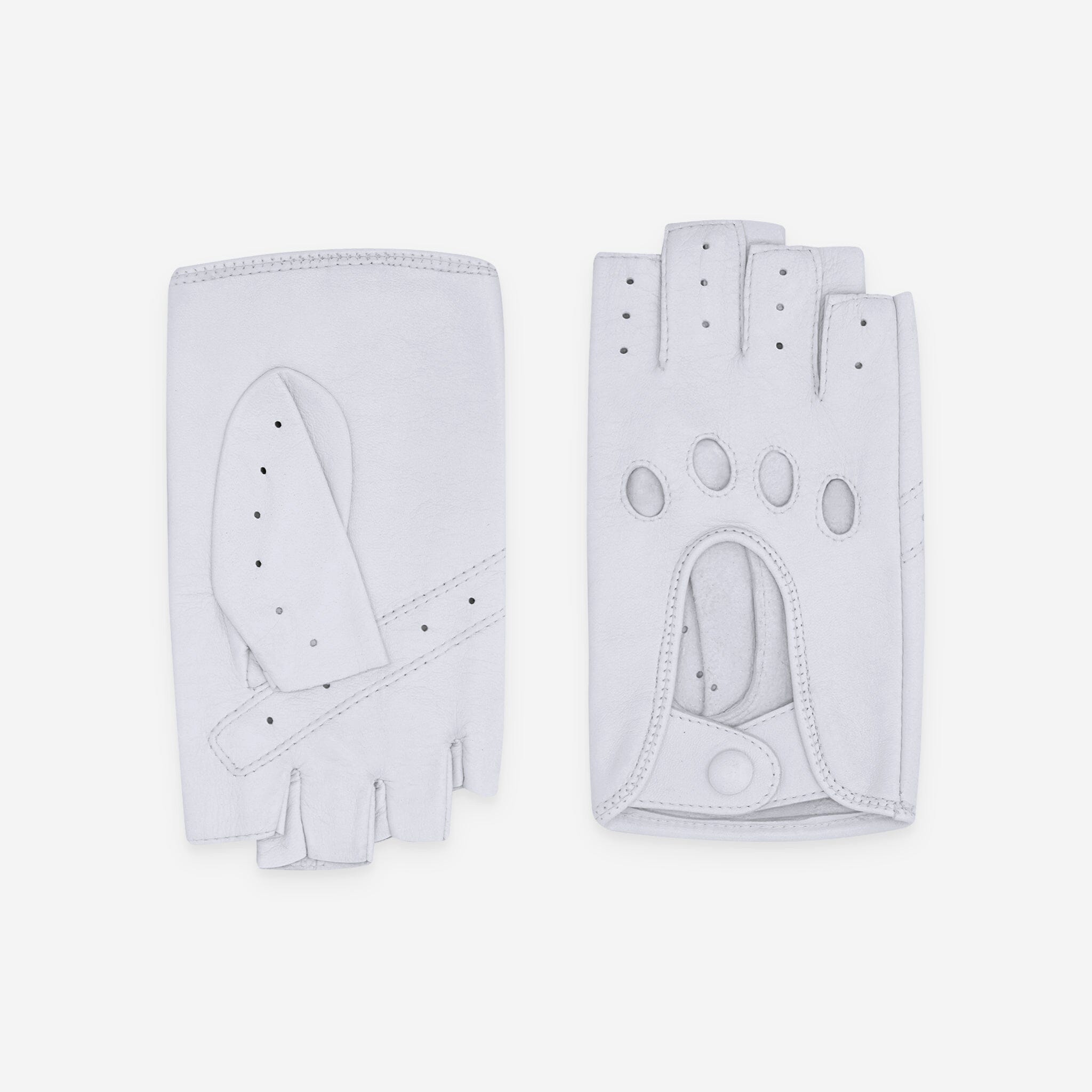 Gants de conduite, mitaines-cuir agneau-non doublé-21125NF Gant Glove Story Blanc 6.5