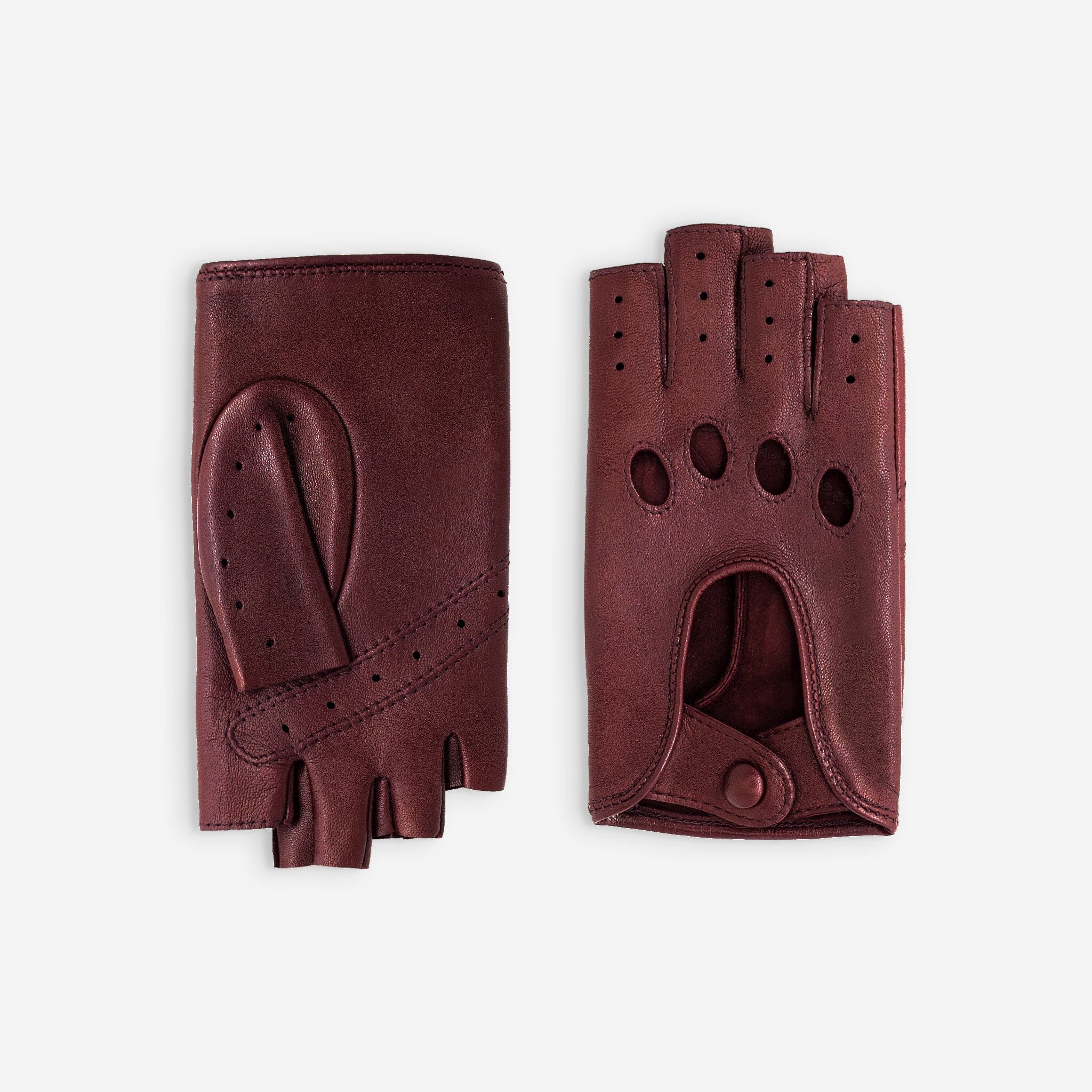 Gants de conduite, mitaines-cuir agneau-non doublé-21125NF Gant Glove Story Lie de vin 6.5