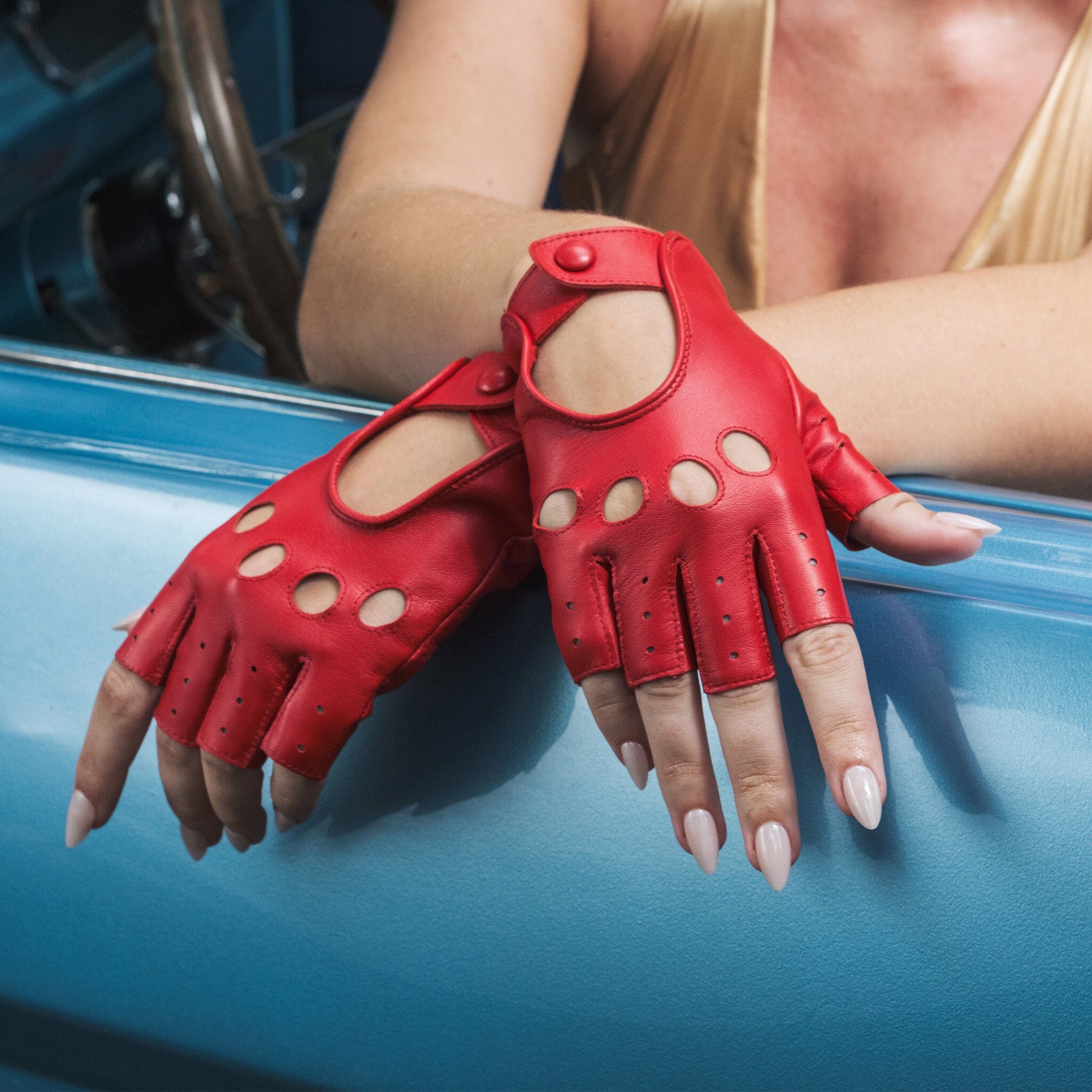 Gants de conduite, mitaines-cuir agneau-non doublé-21125NF Gants de conduite femme Glove Story