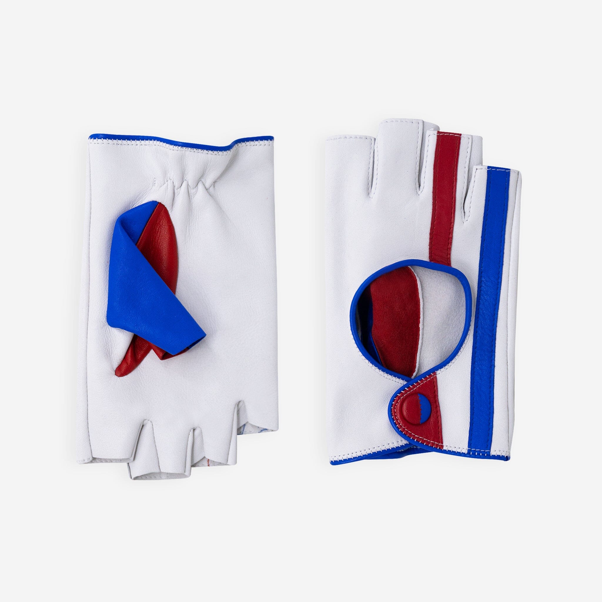 Gants de conduite, mitaines-cuir agneau-non doublé-22117NF Gants de conduite homme Glove Story Blanc 8