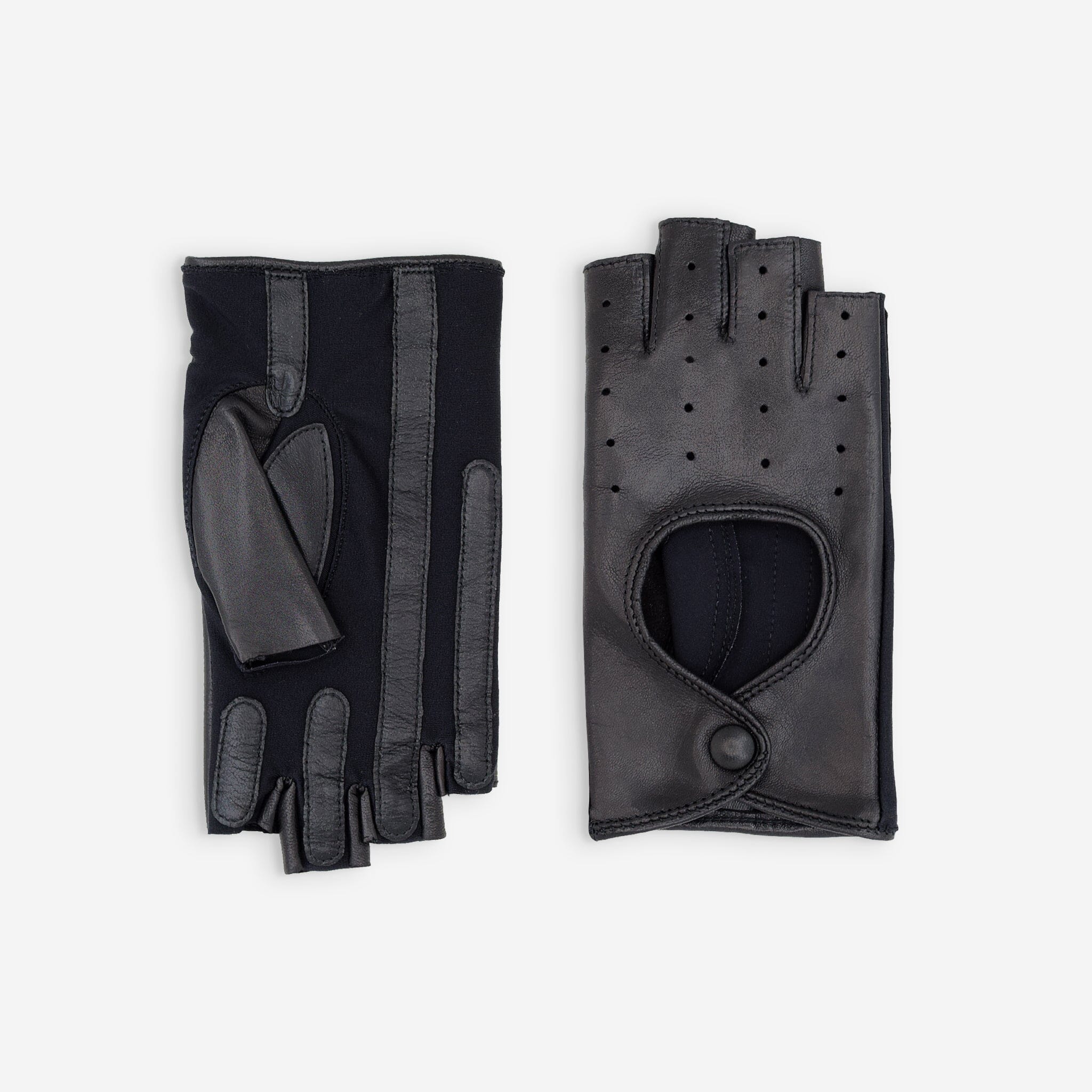 Gants de conduite, mitaines flexicuir-agneau-spandex-non doublé-11134NF Gants de conduite femme Glove Story Noir TU