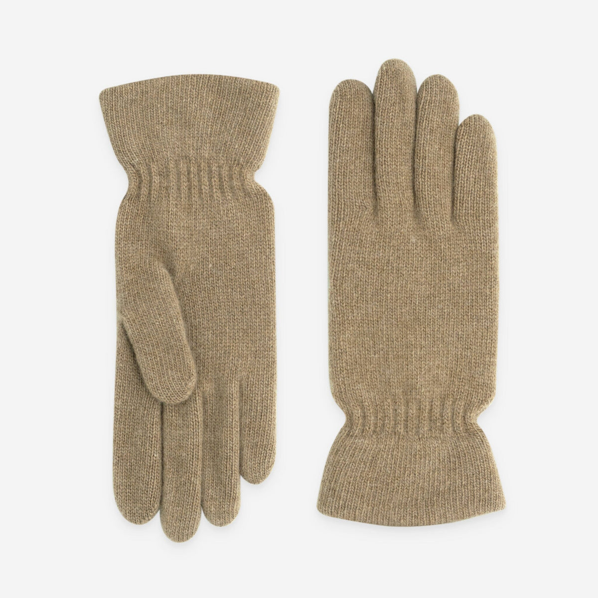 Gants femme en laine mérinos et cachemire, Camel – 33004NF