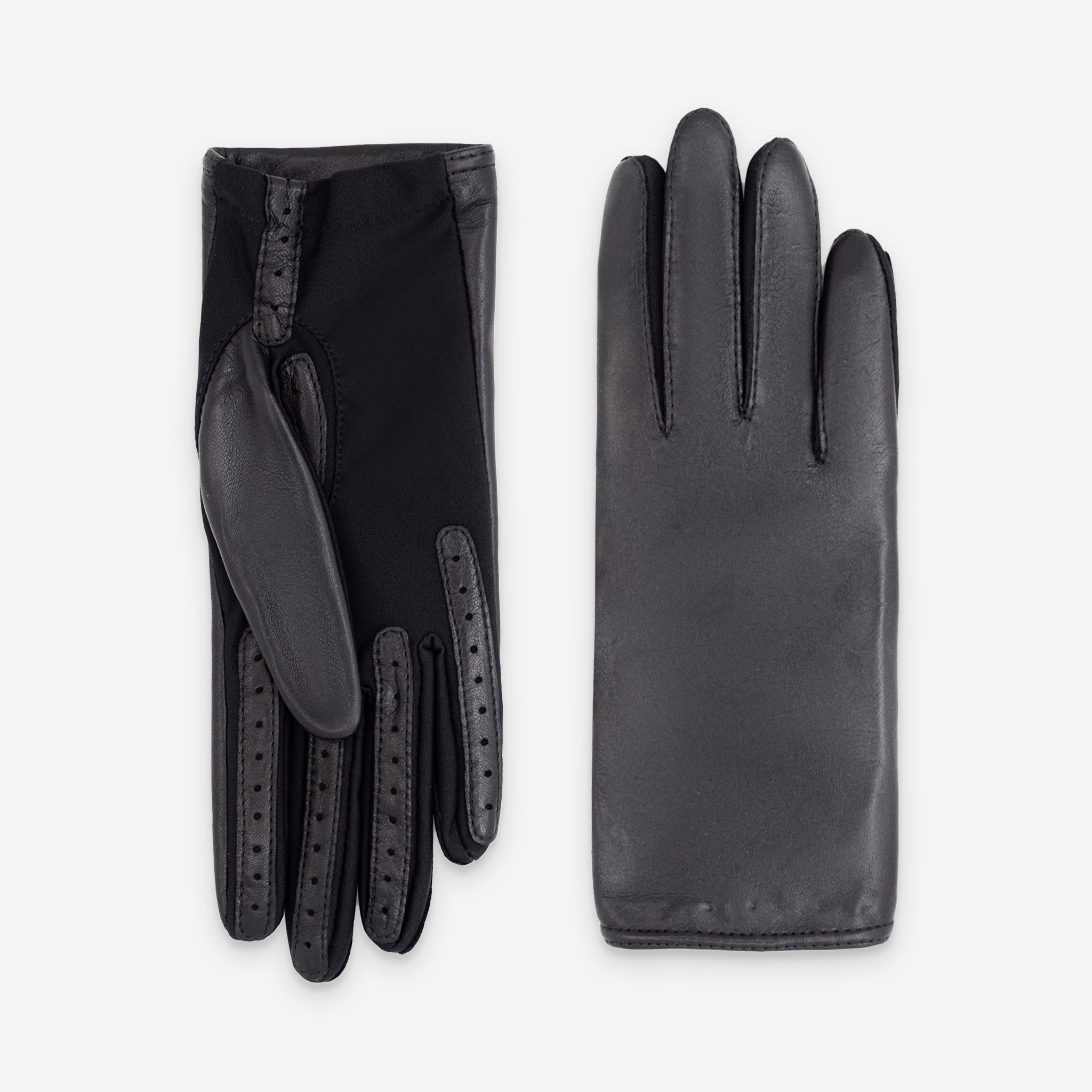 Gants flexicuir-agneau-spandex-100% polyester (microfibre)-11123MI Gants taille unique femme Glove Story Noir TU