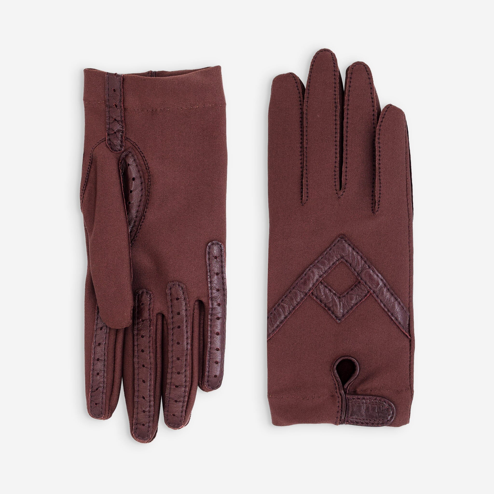 Gants flexicuir-spandex-non doublé-11018NF Gants taille unique femme Glove Story Bordeaux TU