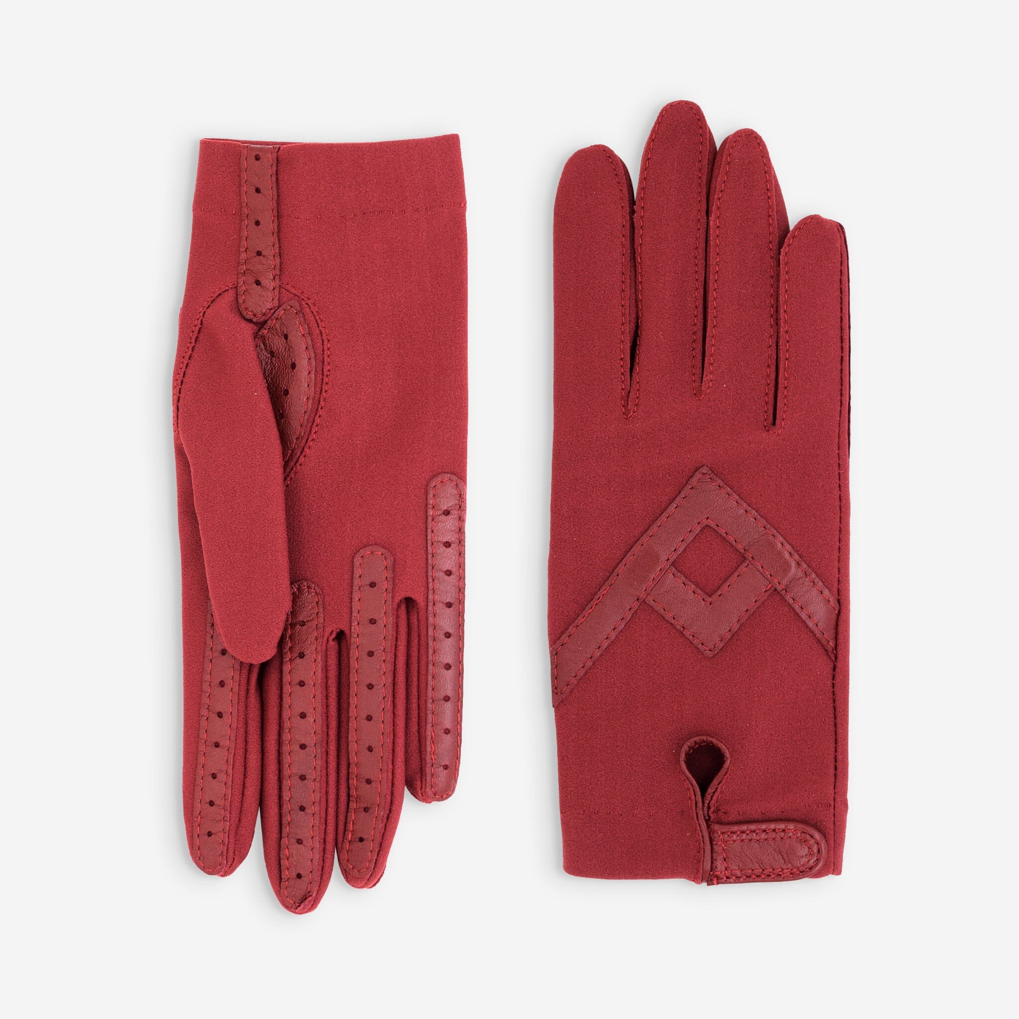 Gants flexicuir-spandex-non doublé-11018NF Gants taille unique femme Glove Story Rouge TU