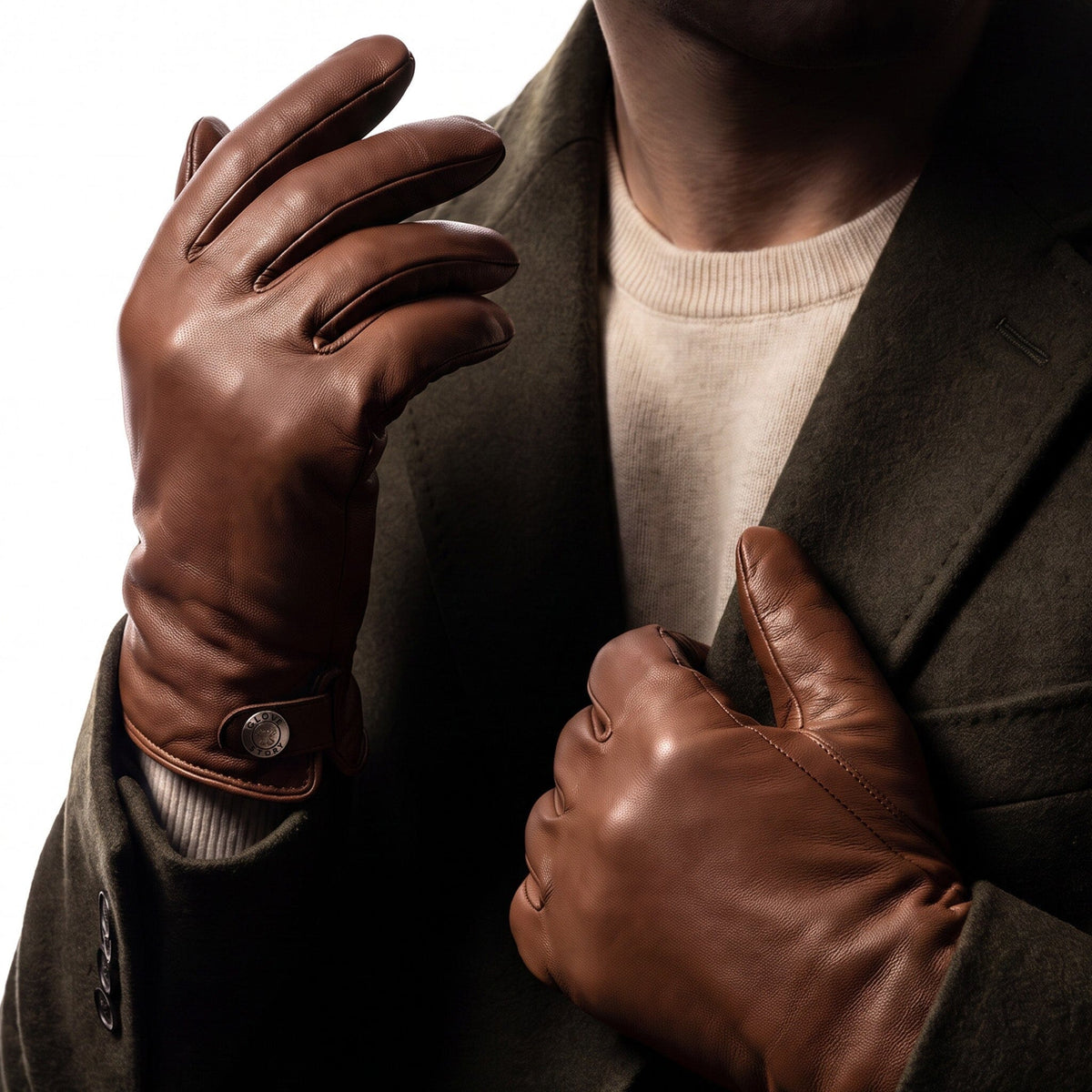 Gants homme cuir agneau-100% cachemire-22051CA Gants cuir homme prestige Glove Story