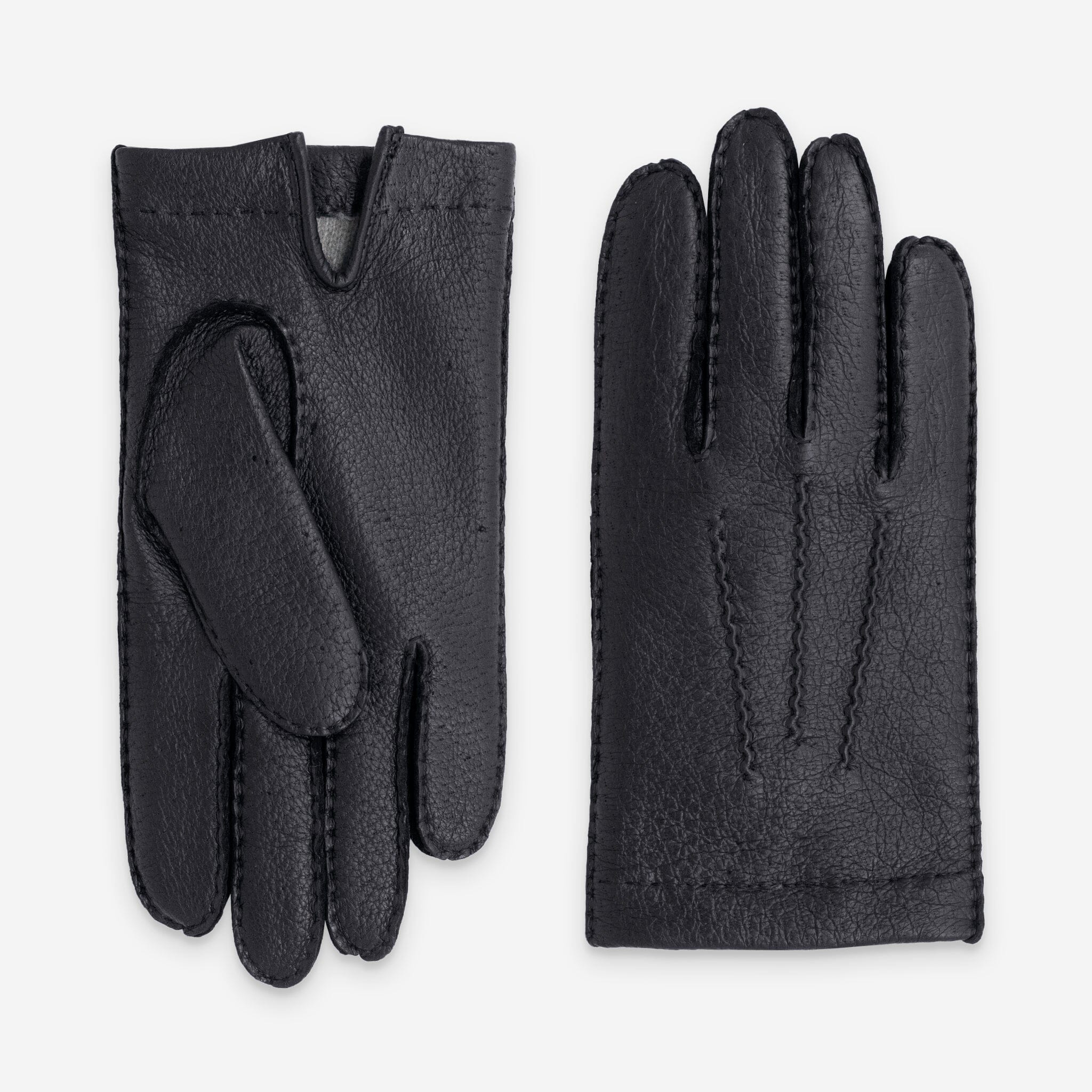 Gants homme pecari double 100% cachemire-22055CA Gants cuir homme prestige Glove Story Noir 7.5