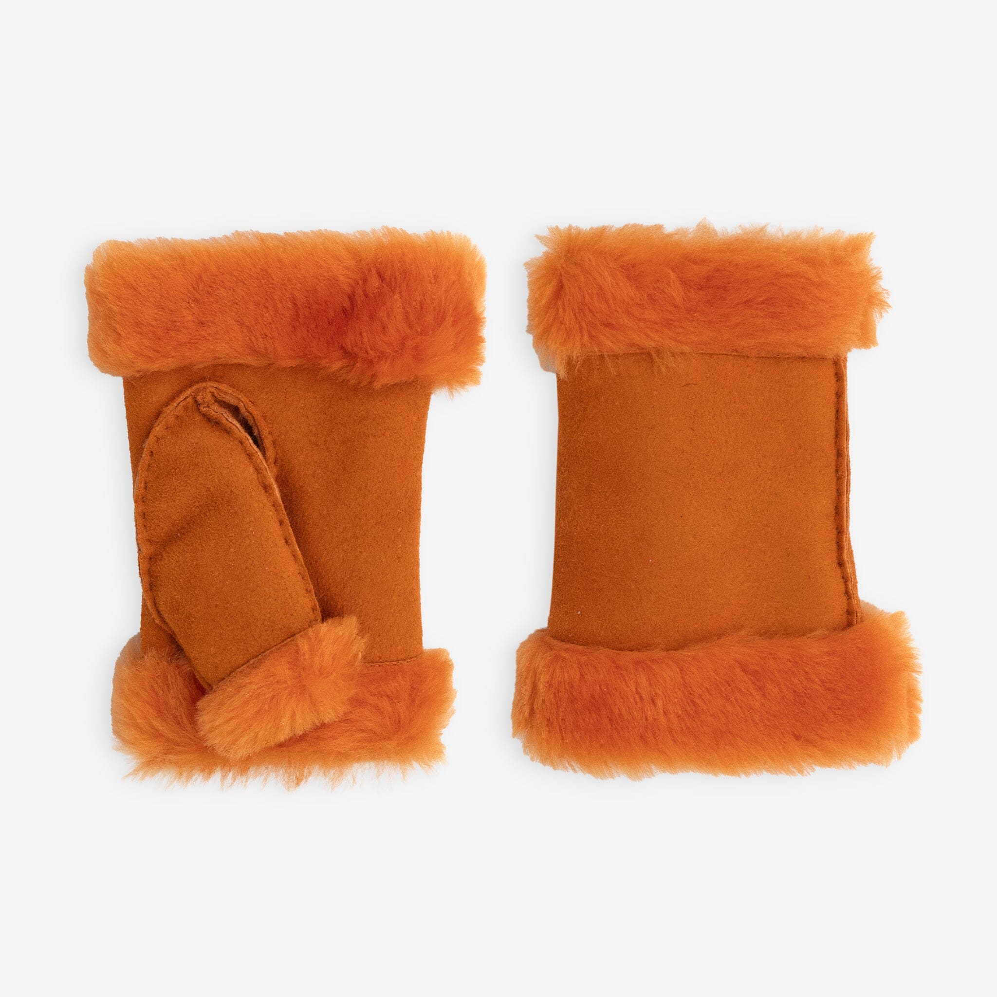 Mitaine cuir-100% mouton-21470SH Gants cuir femme prestige Glove Story Orange 6.5