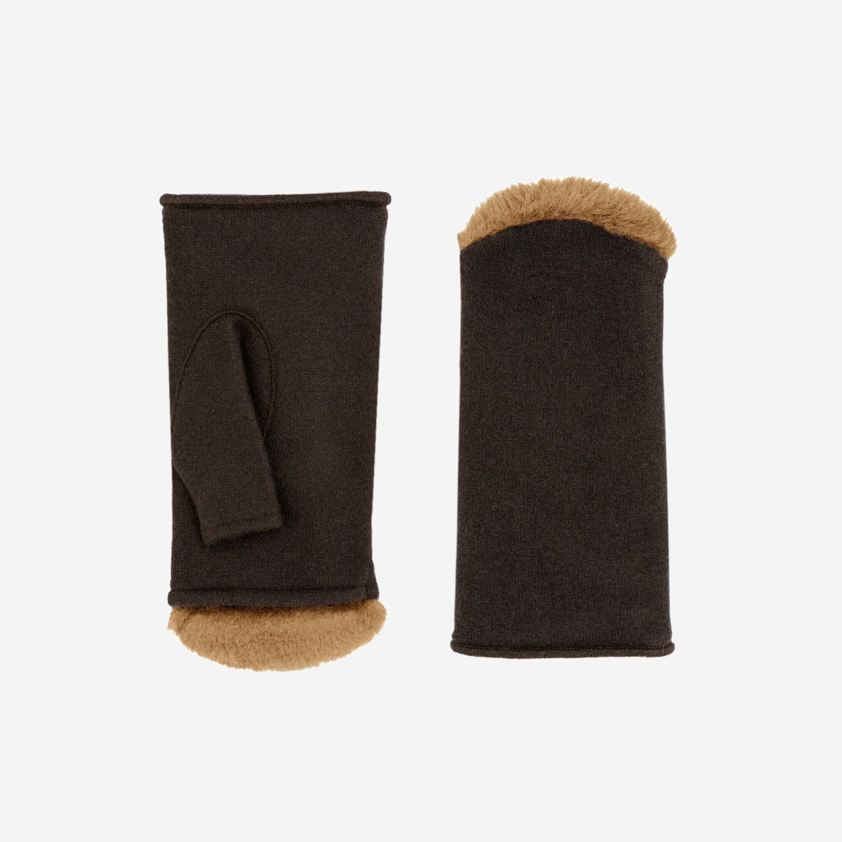 Mitaines femme en laine non doublées, Choco – 31193NF