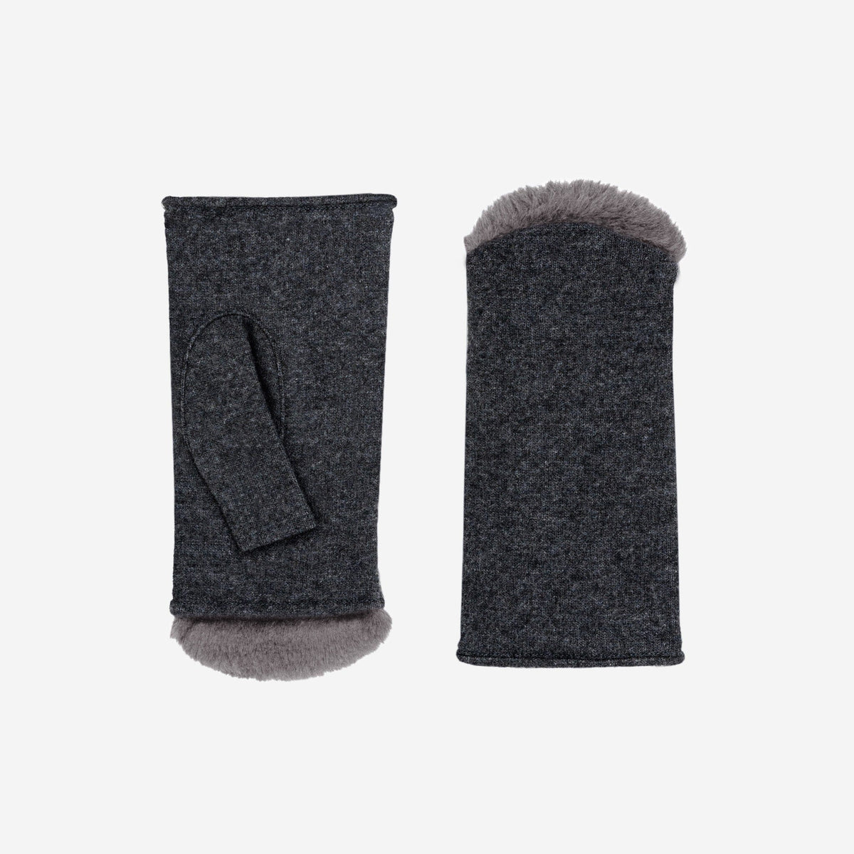 Mitaines femme en laine non doublées, Gris – 31193NF