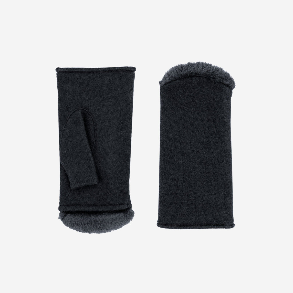 Mitaines femme en laine non doublées, Noir – 31193NF