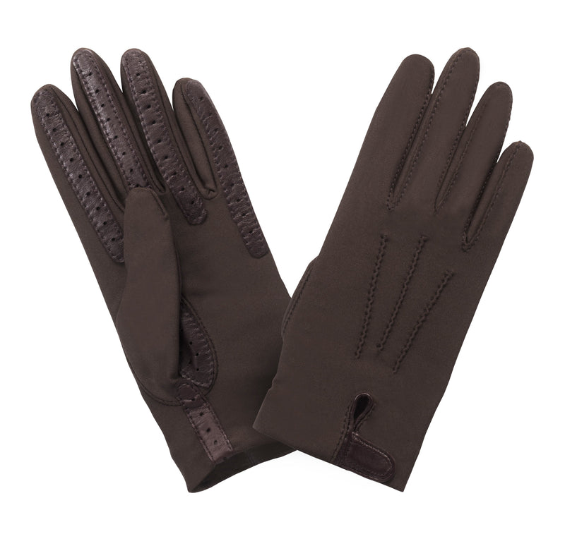 Flexicuir Femme 3 Baguettes Gant Glove Story Choco TU Tissus 18% elastomere/82% polyamide - Non Doublé
