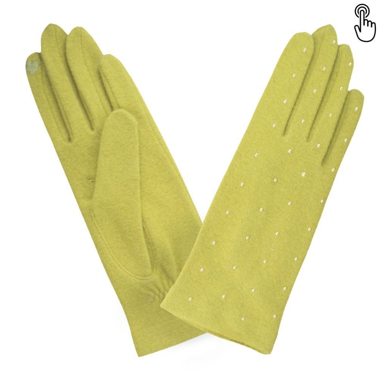 Gant laine femme studs all over TACTILE Gant Glove Story Lime TU Tissus 80% laine-20% nylon