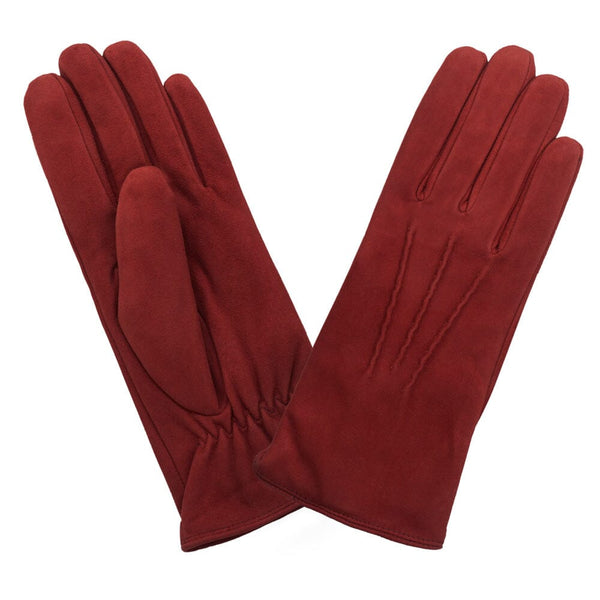 Gants cuir agneau suédé-100% polyester (boa)-71094BA Gants Glove Story Rouge S 
