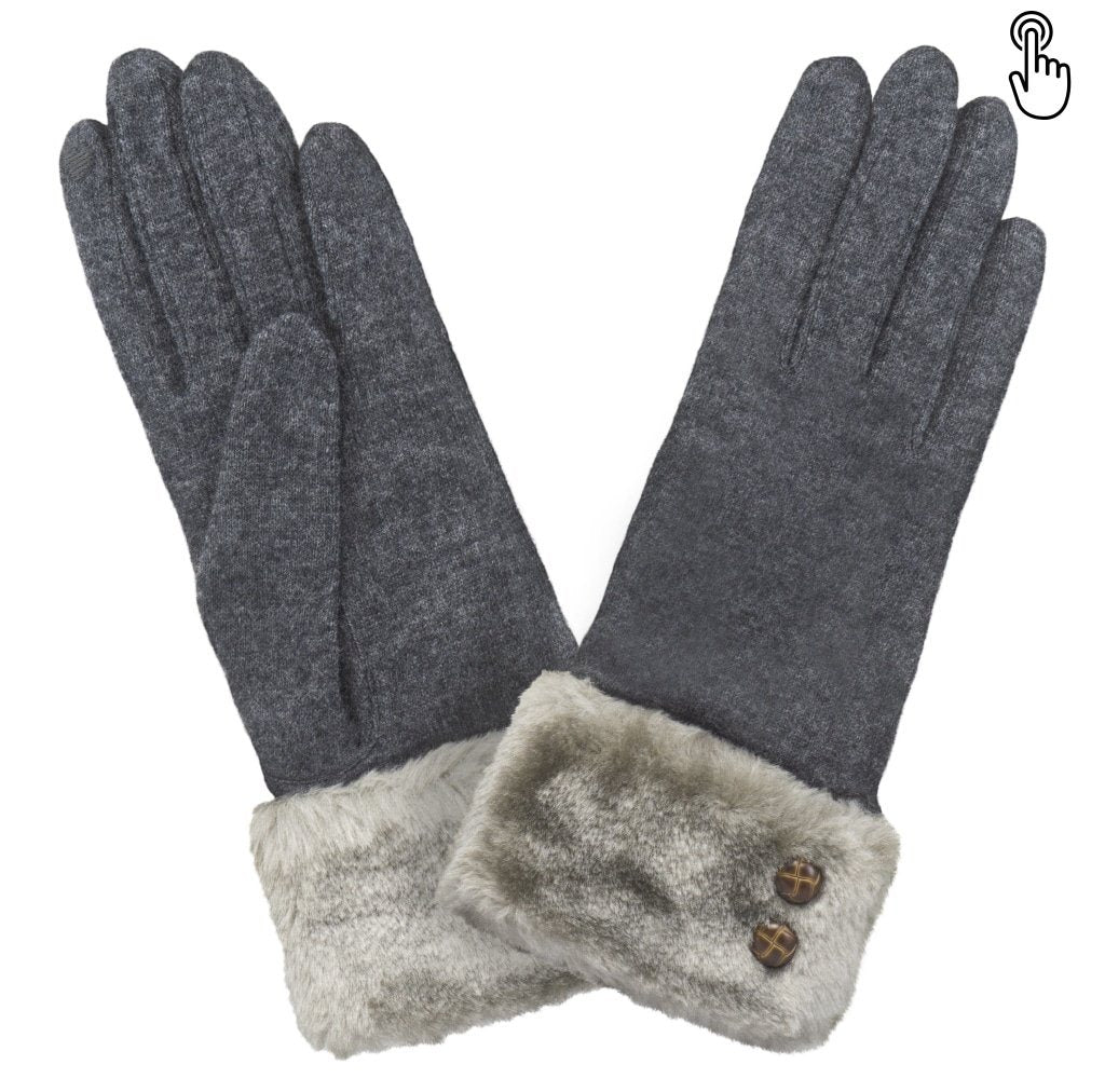 Gants en laine Gris Love Gloves HOWLIN