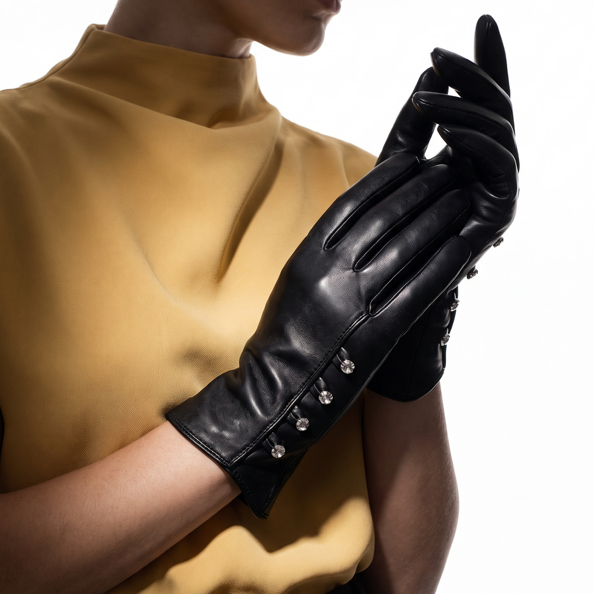 Gants cuir agneau-100% soie-Tactile-21600SN