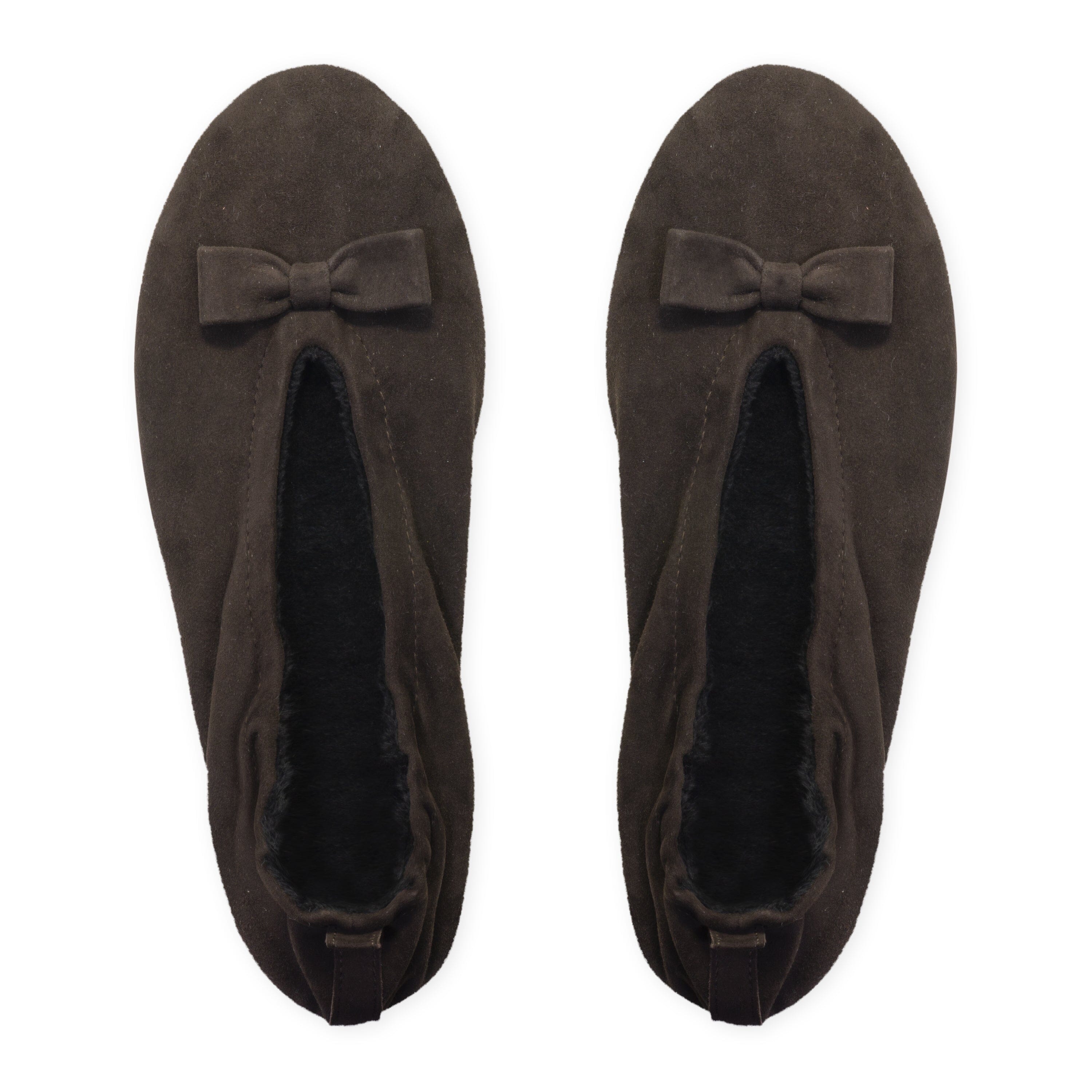 Ballerines d'interieur en cuir agneau suédé-CF0139 Ballerines d'interieur femme Glove Story Choco S (35/36) 