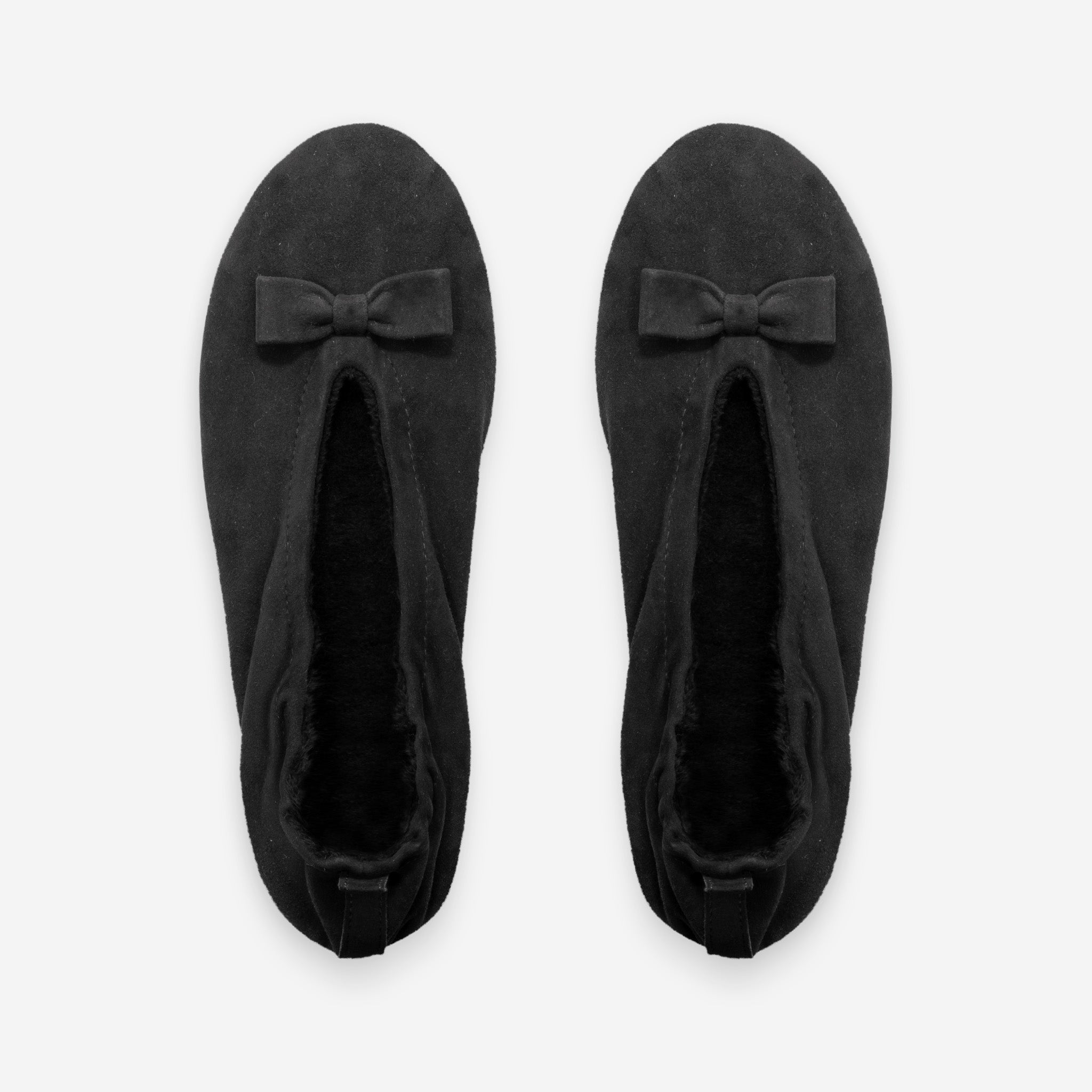 Ballerines d'interieur en cuir agneau suédé-CF0139 Ballerines d'interieur femme Glove Story Noir S (35/36) 