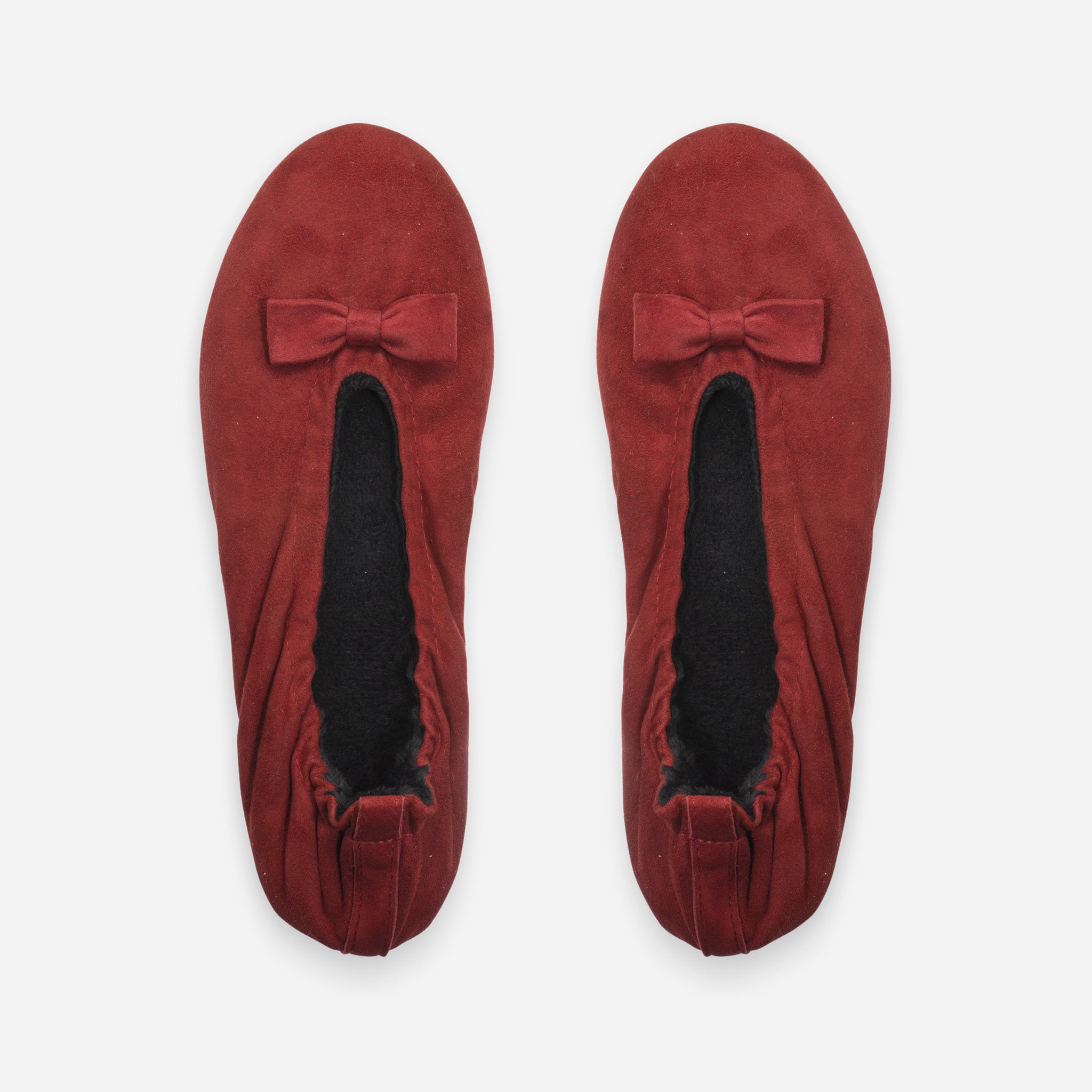 Ballerines d'interieur en cuir agneau suédé-CF0139 Ballerines d'interieur femme Glove Story Rouge S (35/36) 
