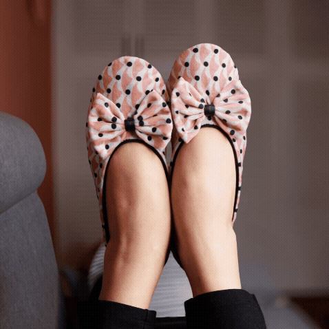 Ballerines d'intérieur en velours imprimé-CF0147 Ballerines d'interieur femme Glove Story 
