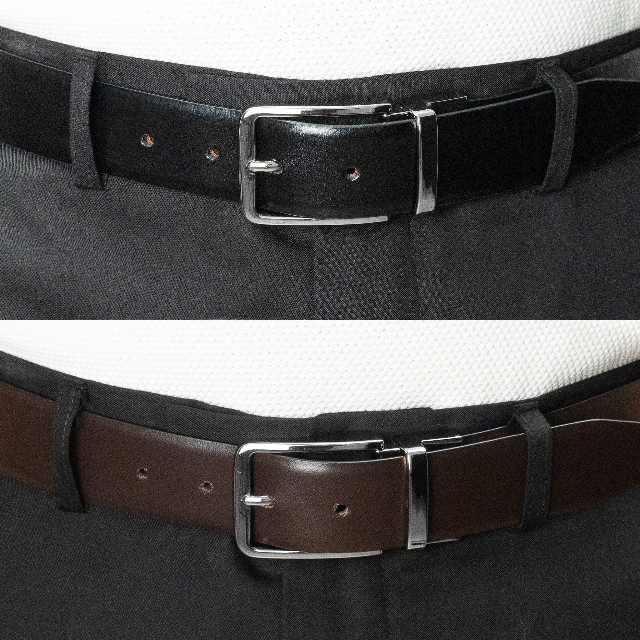 Ceinture REVERSIBLE cuir de vachette homme-Largeur 35mm-CT082 Ceintures homme Glove Story 