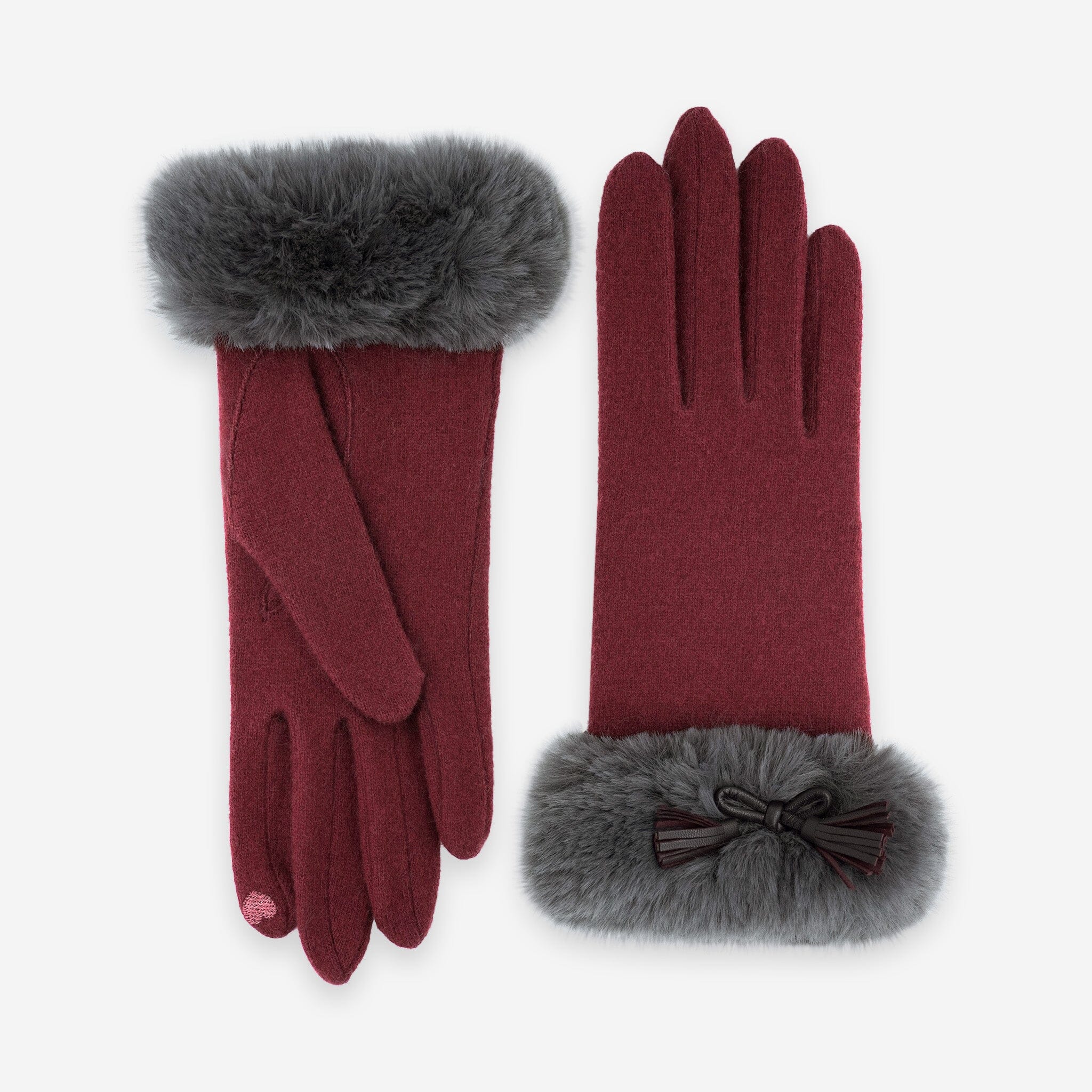 Gants 80% laine 20% nylon-Tactile-31168NF Gants laine femme Glove Story Bordeaux TU 