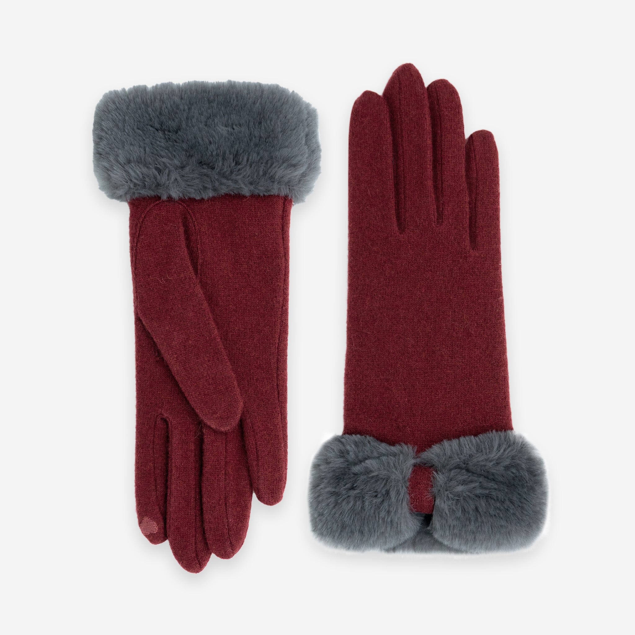 Gants 80% laine 20% nylon-Tactile-31176NF Gants laine femme Glove Story Bordeaux TU 