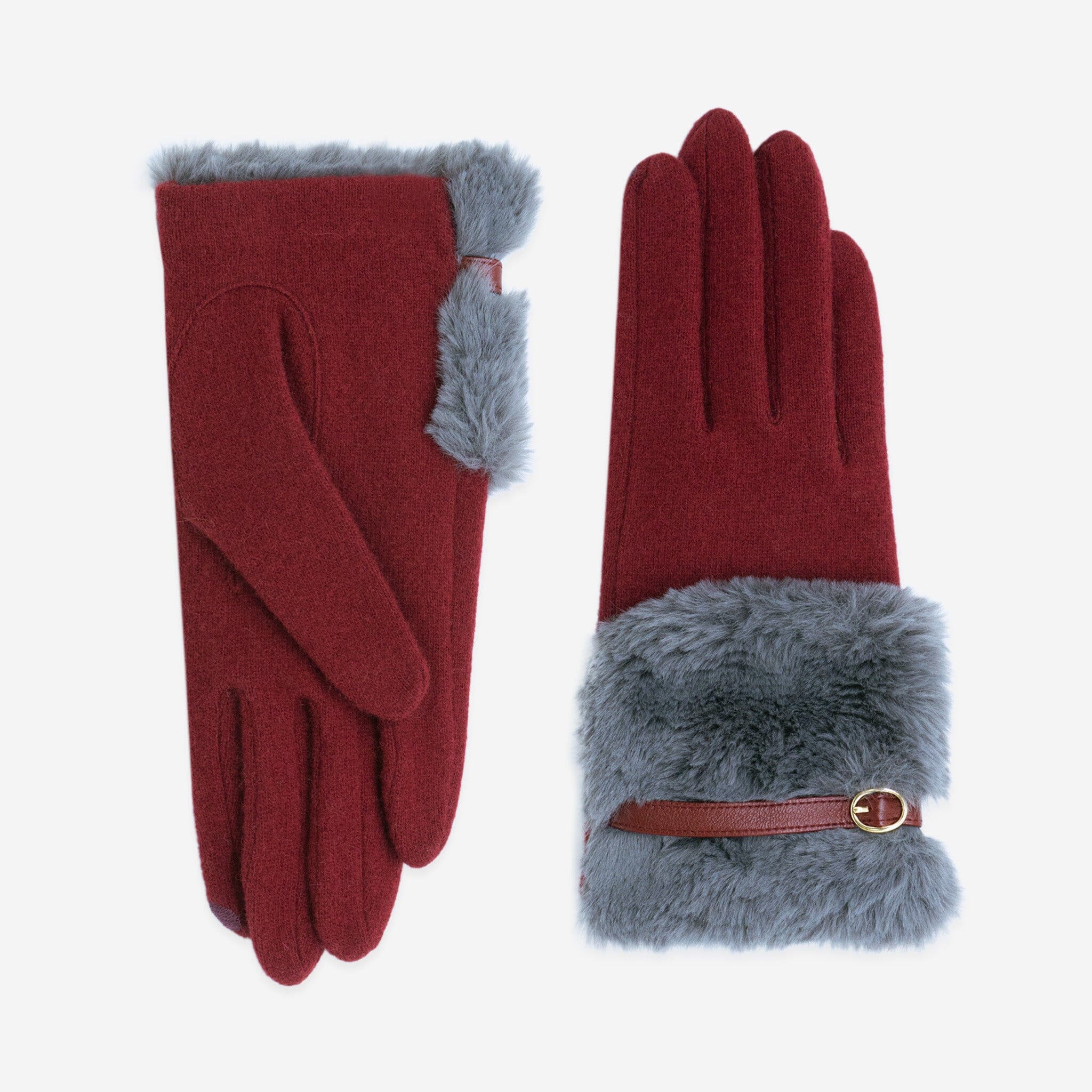 Gants 80% laine 20% nylon-Tactile-31184NF Gants laine femme Glove Story Bordeaux TU 
