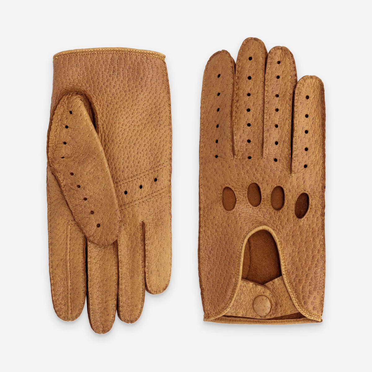 Gants De Conduite En Cuir Véritable – Mi-doigts, Souples Et Confortables Pour Homme