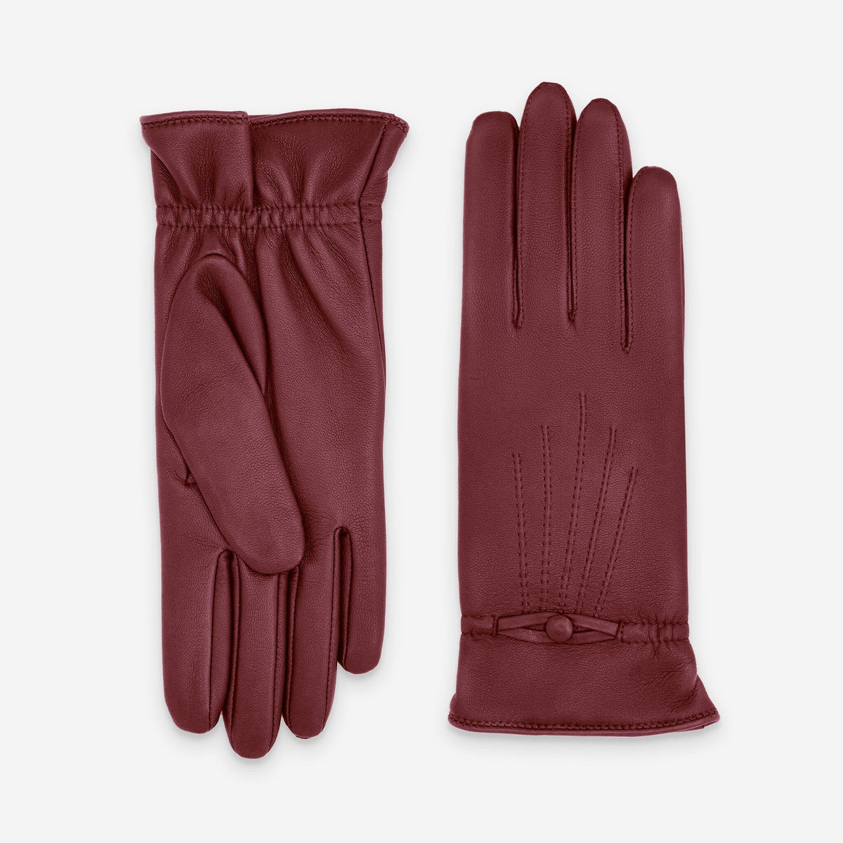 Gants cuir agneau-100% cachemire-21191CA Gants cuir femme prestige Glove Story Lie De Vin 6.5 