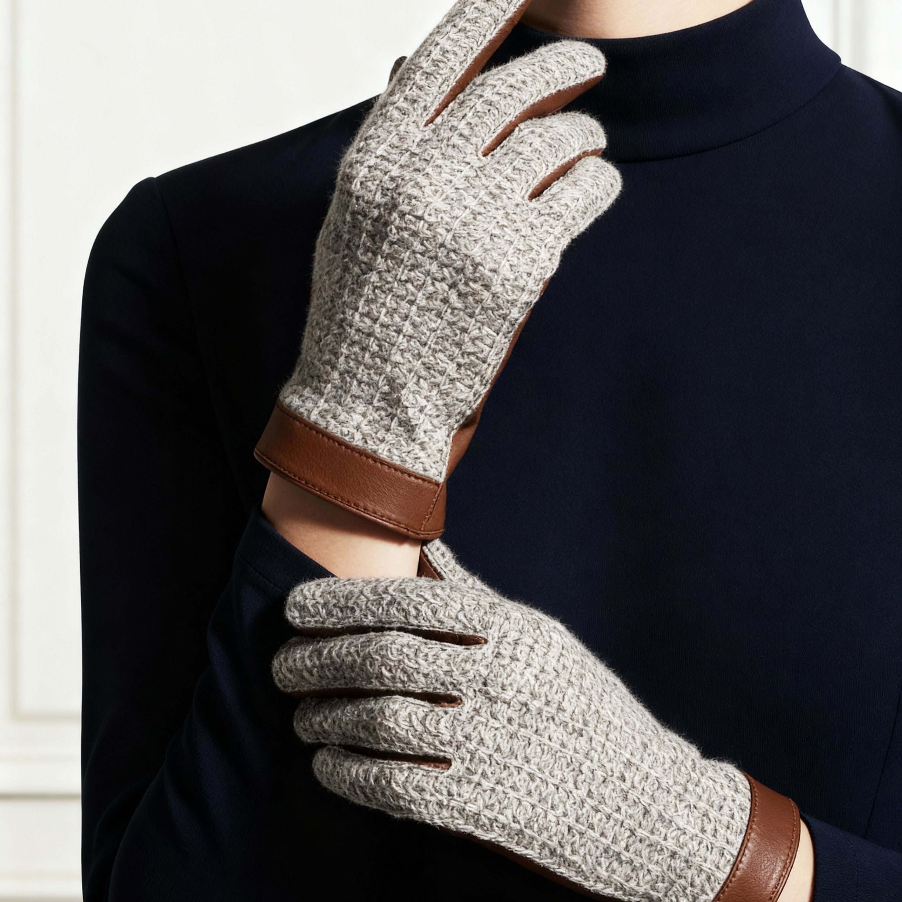 Gants cuir agneau-100% cachemire-21544CA Gants cuir femme prestige Glove Story 